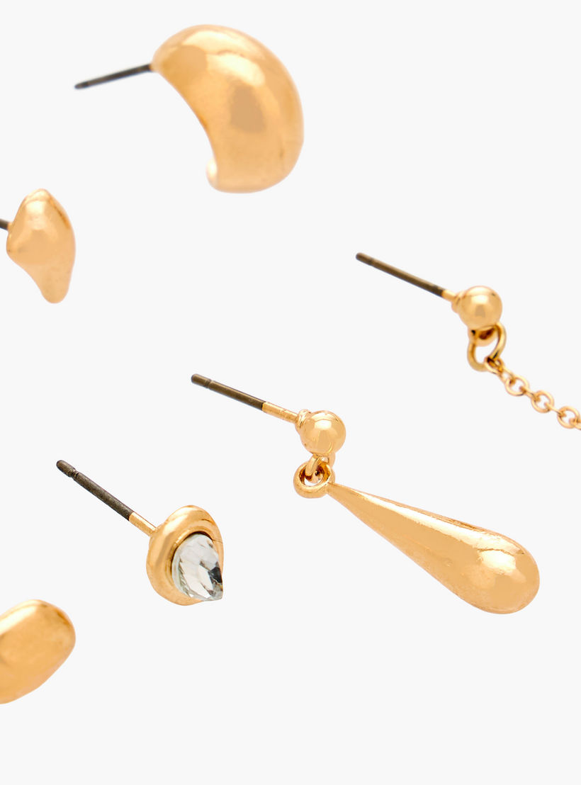 طقم حلقان ميتاليك بمكبس إغلاق خلفي 9 أزواج من جلو-women-watchesandjewellery-jewellery-earrings-image-3