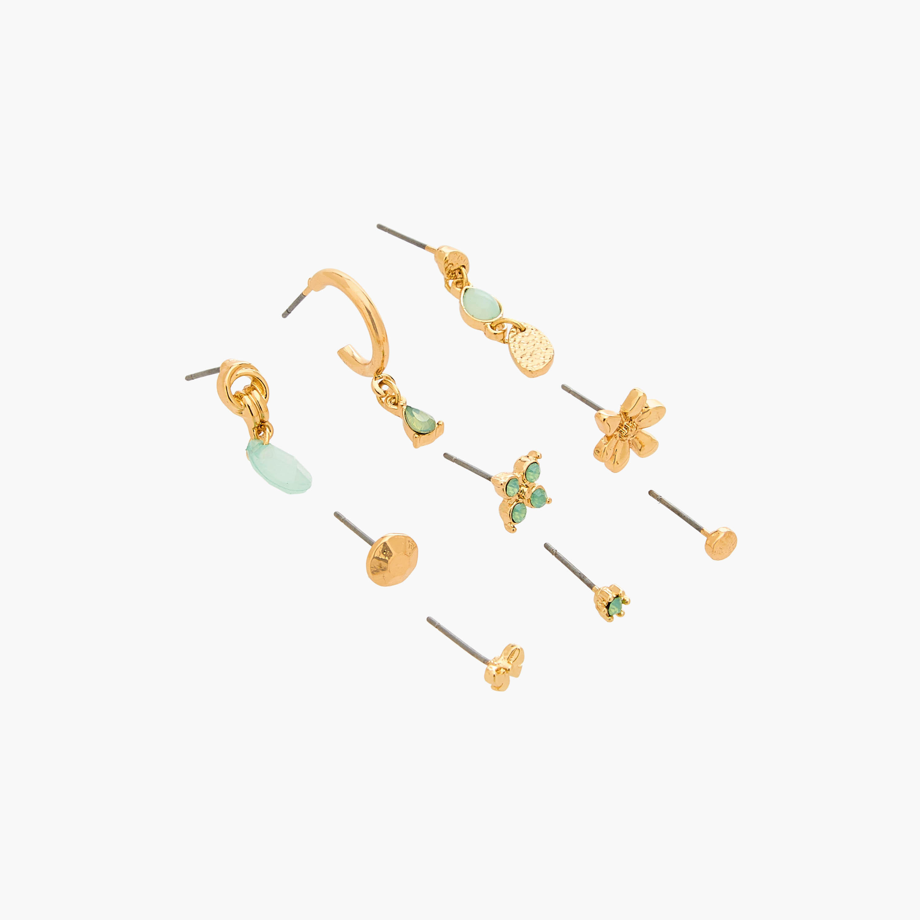 حلقان متنوعة بلون ذهبي ومكبس إغلاق خلفي من جلوو - طقم من 9-women-watchesandjewellery-jewellery-earrings-image-2