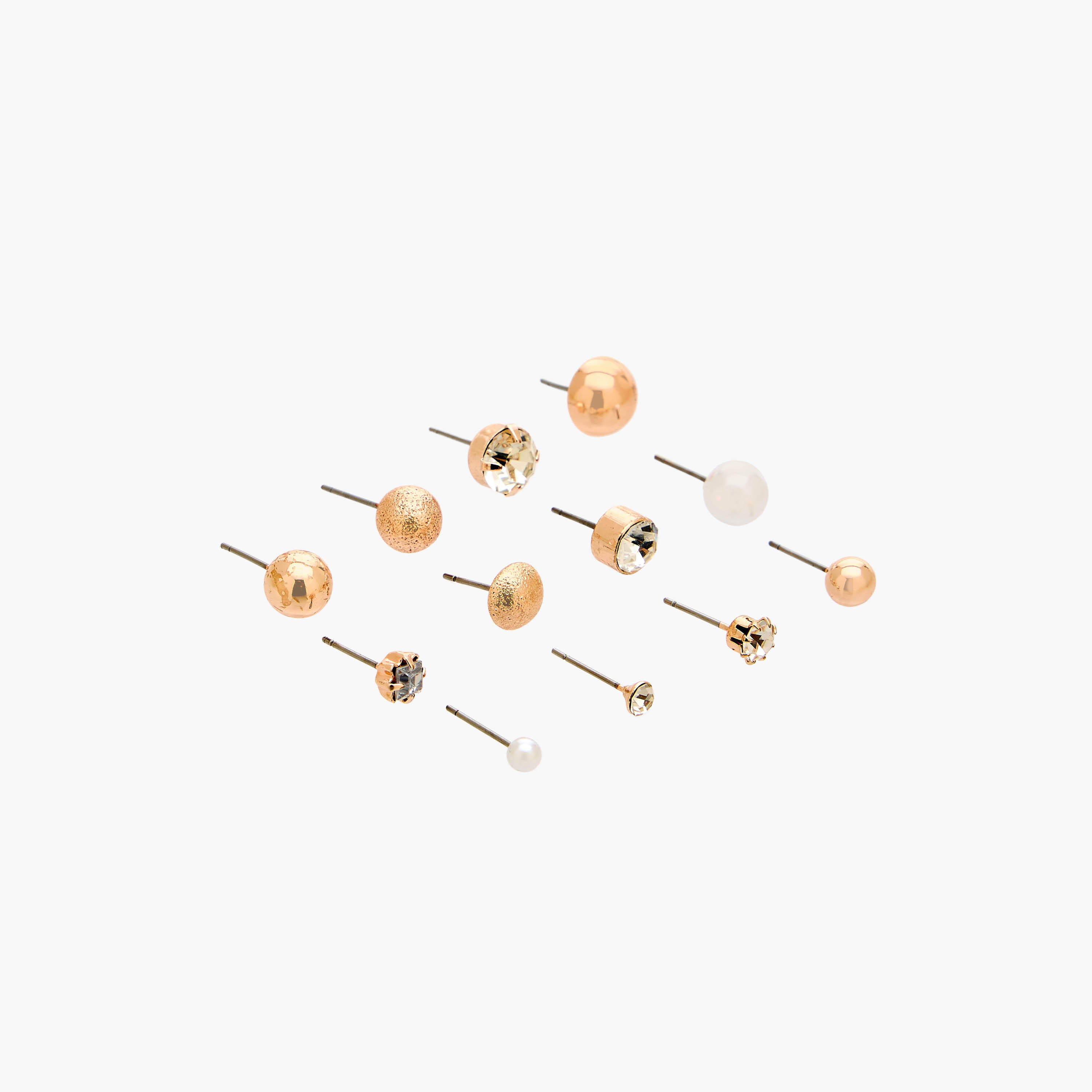حلقان مرصعة ميتالك بمكبس إغلاق خلفي من جلوو - طقم من 12-women-watchesandjewellery-jewellery-earrings-image-2