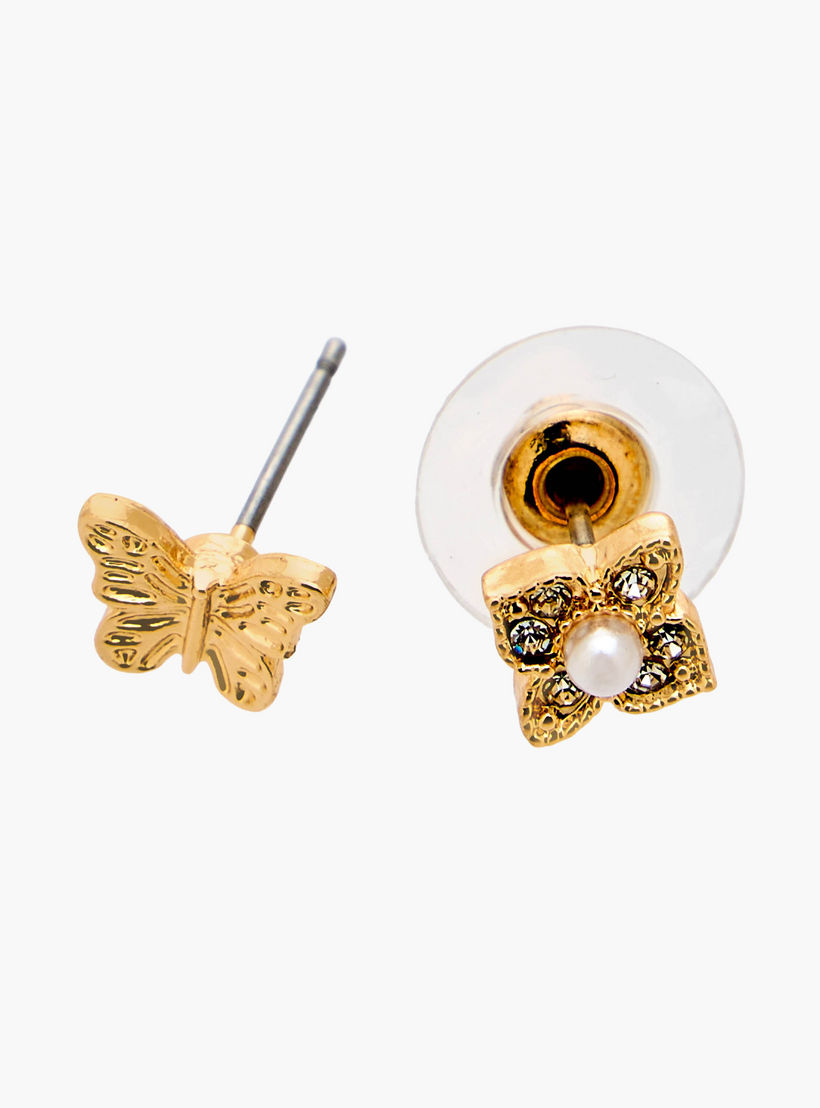 Gloo Pack of 12 Metallic Stud Earrings with Pushback Closure-women-watchesandjewellery-jewellery-earrings-image-4