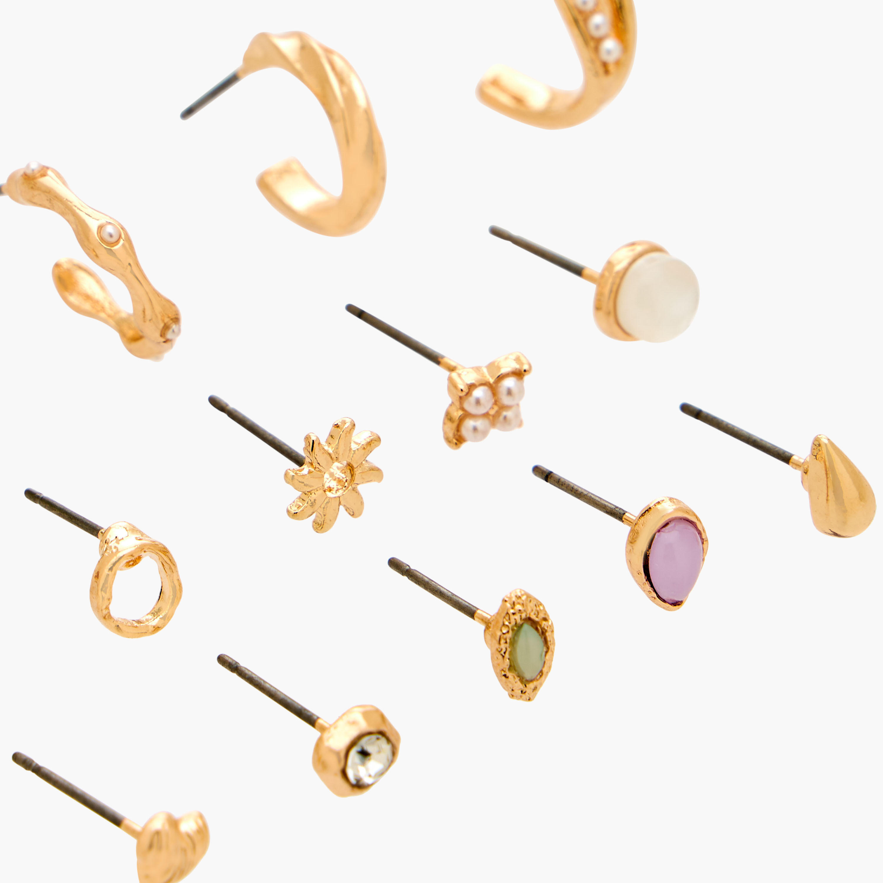 طقم حلقان ميتاليك بمكبس إغلاق خلفي 15 زوج من جلو-women-watchesandjewellery-jewellery-earrings-image-3