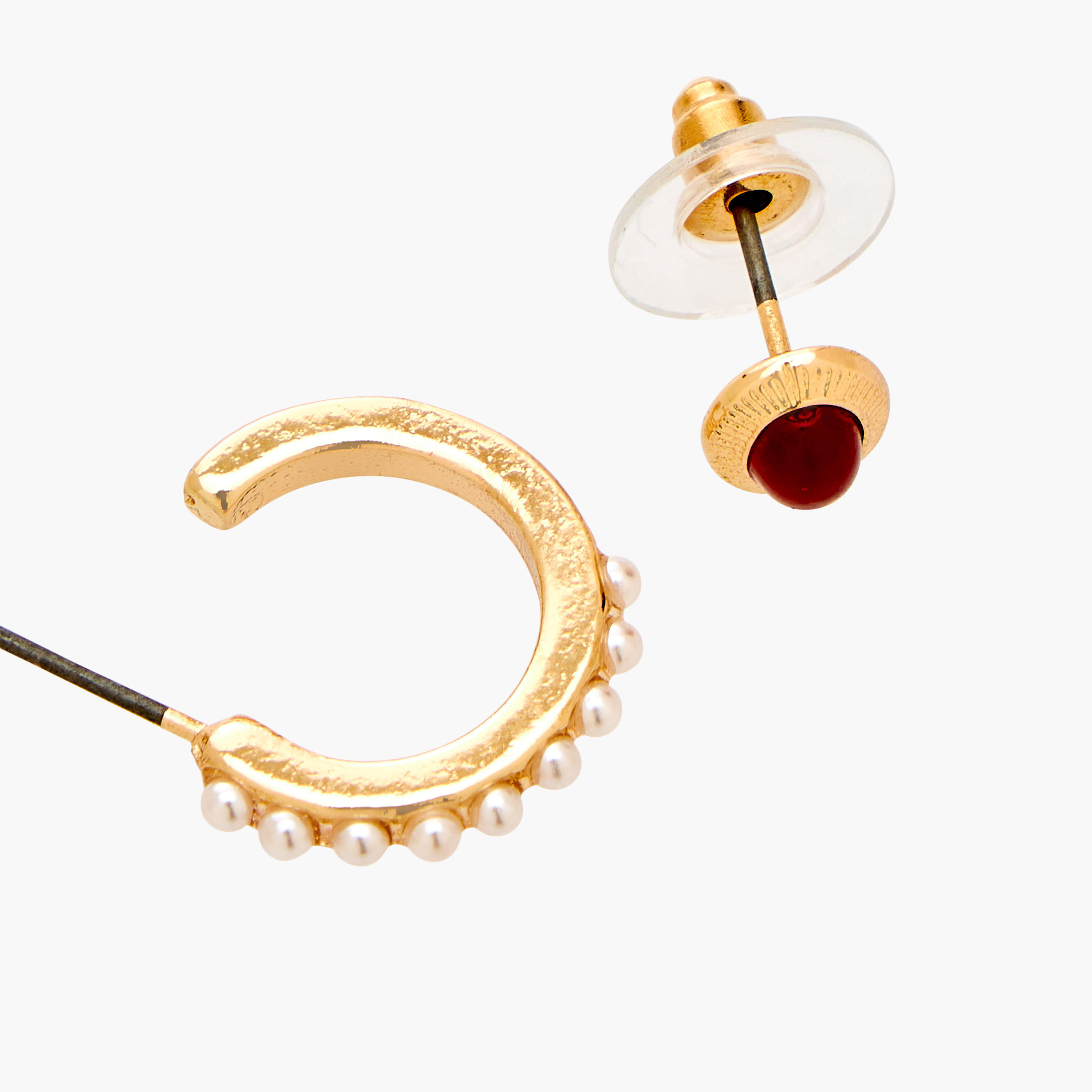 حلقان بطبقة راتنجية مع إغلاق كبس من جلو - طقم 15 زوج-women-watchesandjewellery-jewellery-earrings-image-4