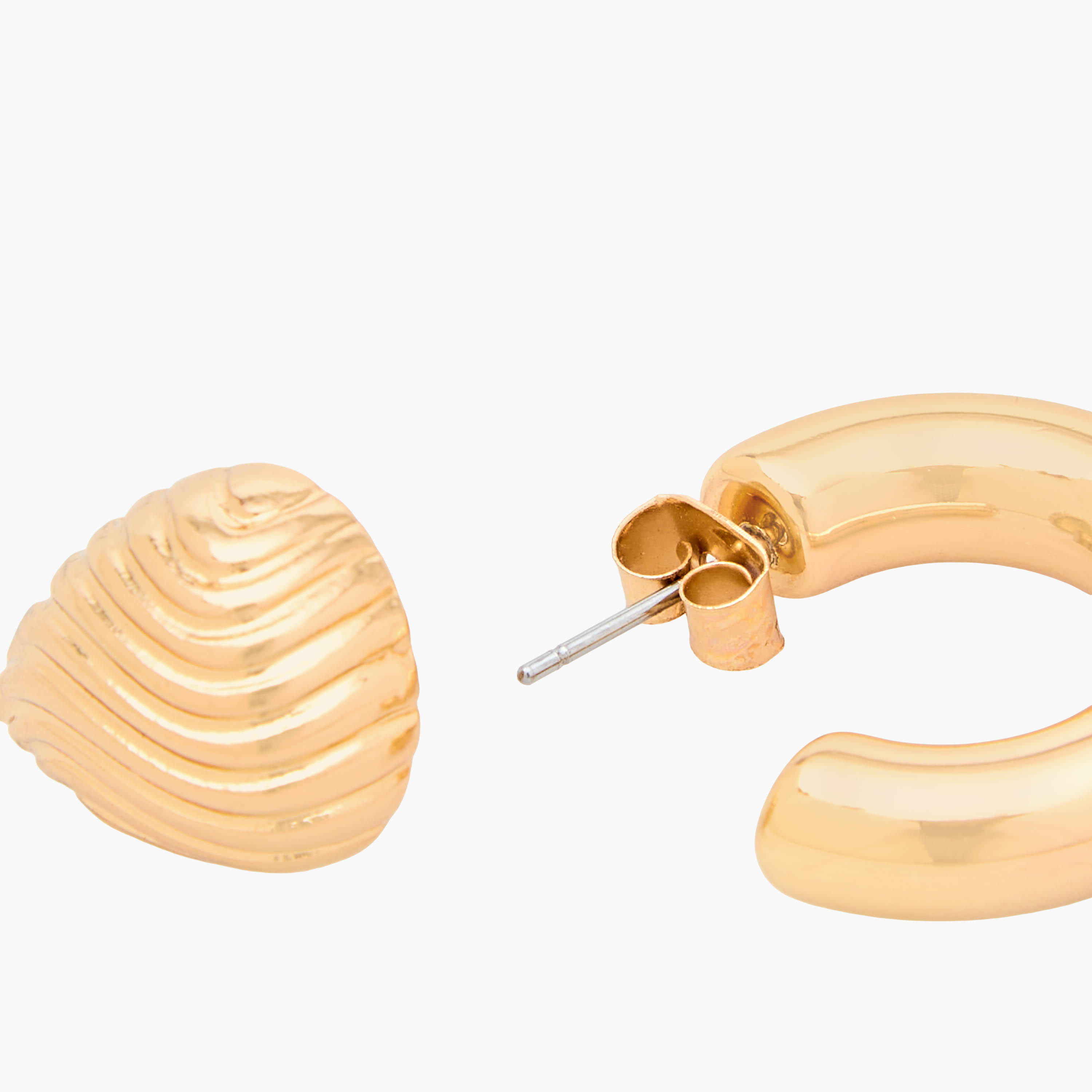 طقم حلقان متنوع بلون ذهبي ومكبس إغلاق خلفي زوجين من جلو-women-watchesandjewellery-jewellery-earrings-image-4