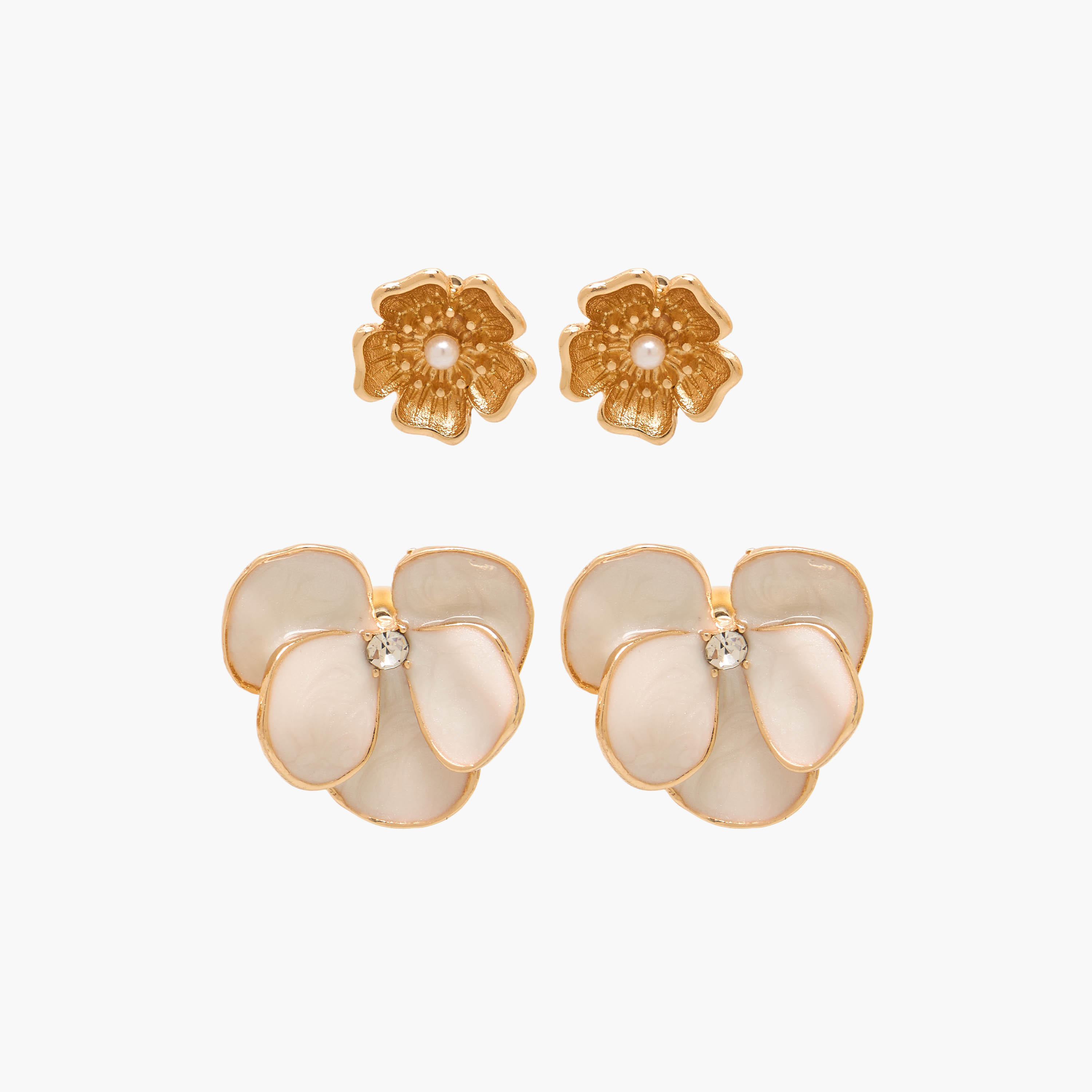 طقم حلقان بتصميم زهرة ومكبس إغلاق خلفي زوجين من جلو-women-watchesandjewellery-jewellery-earrings-image-1