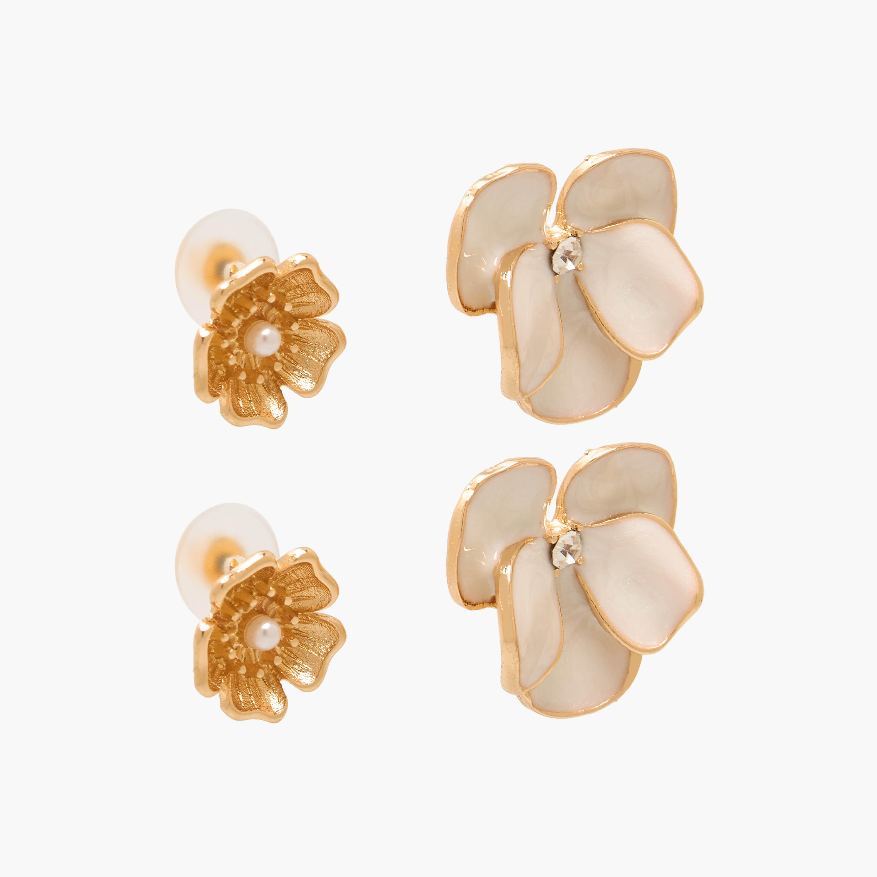 طقم حلقان بتصميم زهرة ومكبس إغلاق خلفي زوجين من جلو-women-watchesandjewellery-jewellery-earrings-image-2