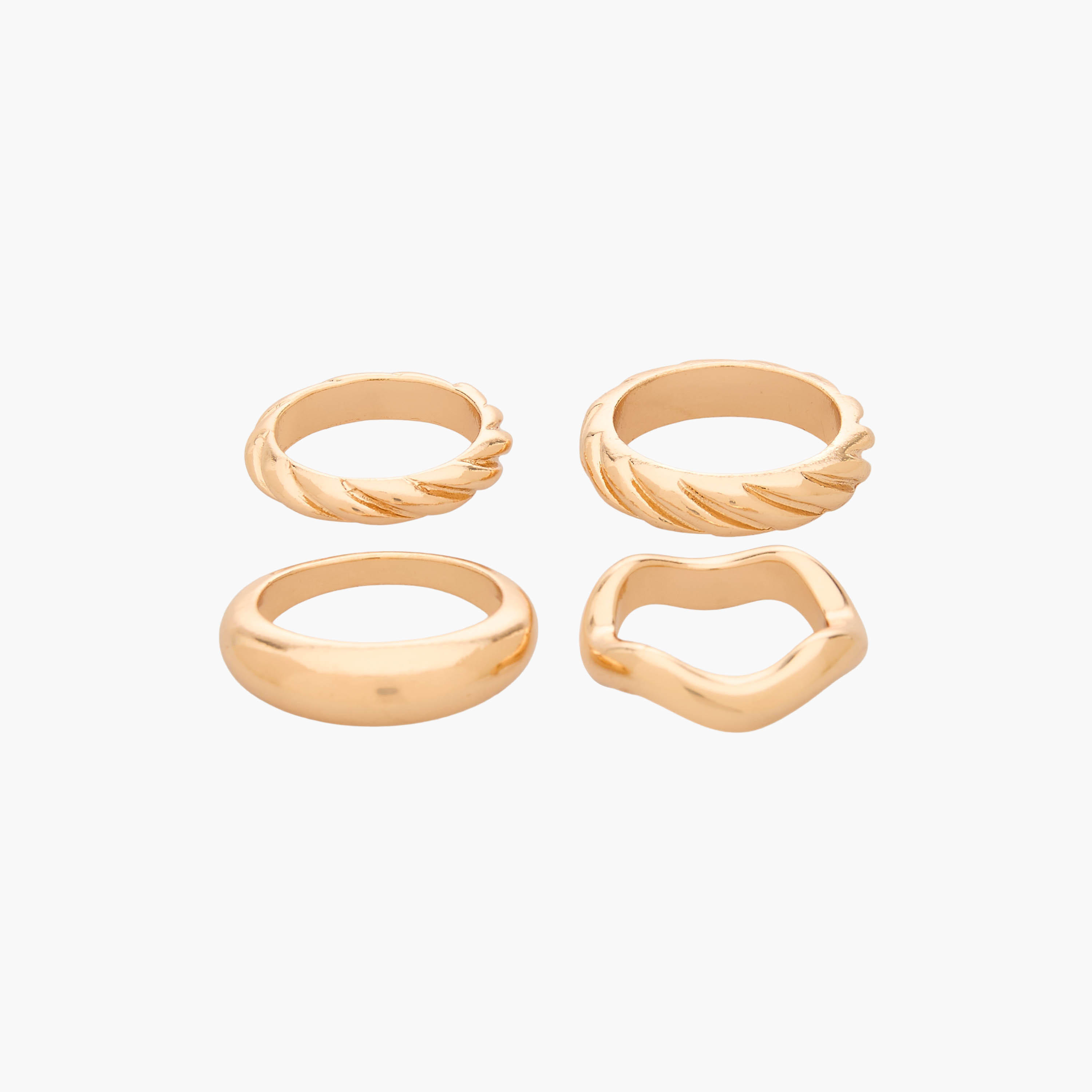 خواتم متنوعة بلون ذهبي من جلو - طقم 4 خواتم-women-watchesandjewellery-jewellery-rings-image-1