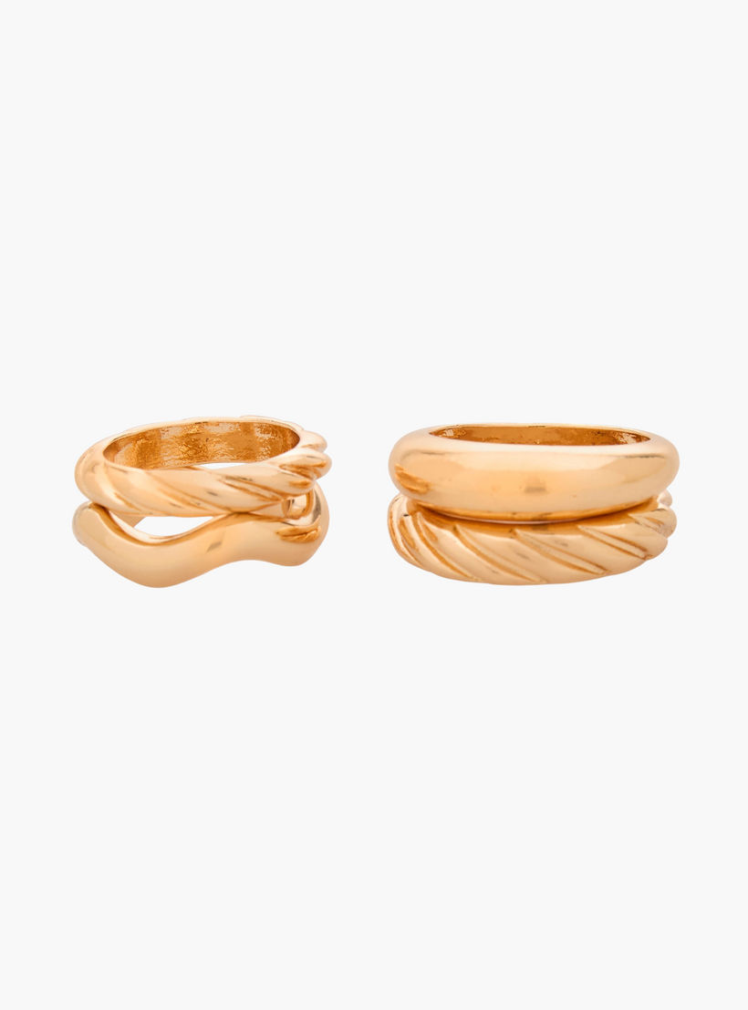 خواتم متنوعة بلون ذهبي من جلو - طقم 4 خواتم-women-watchesandjewellery-jewellery-rings-image-2