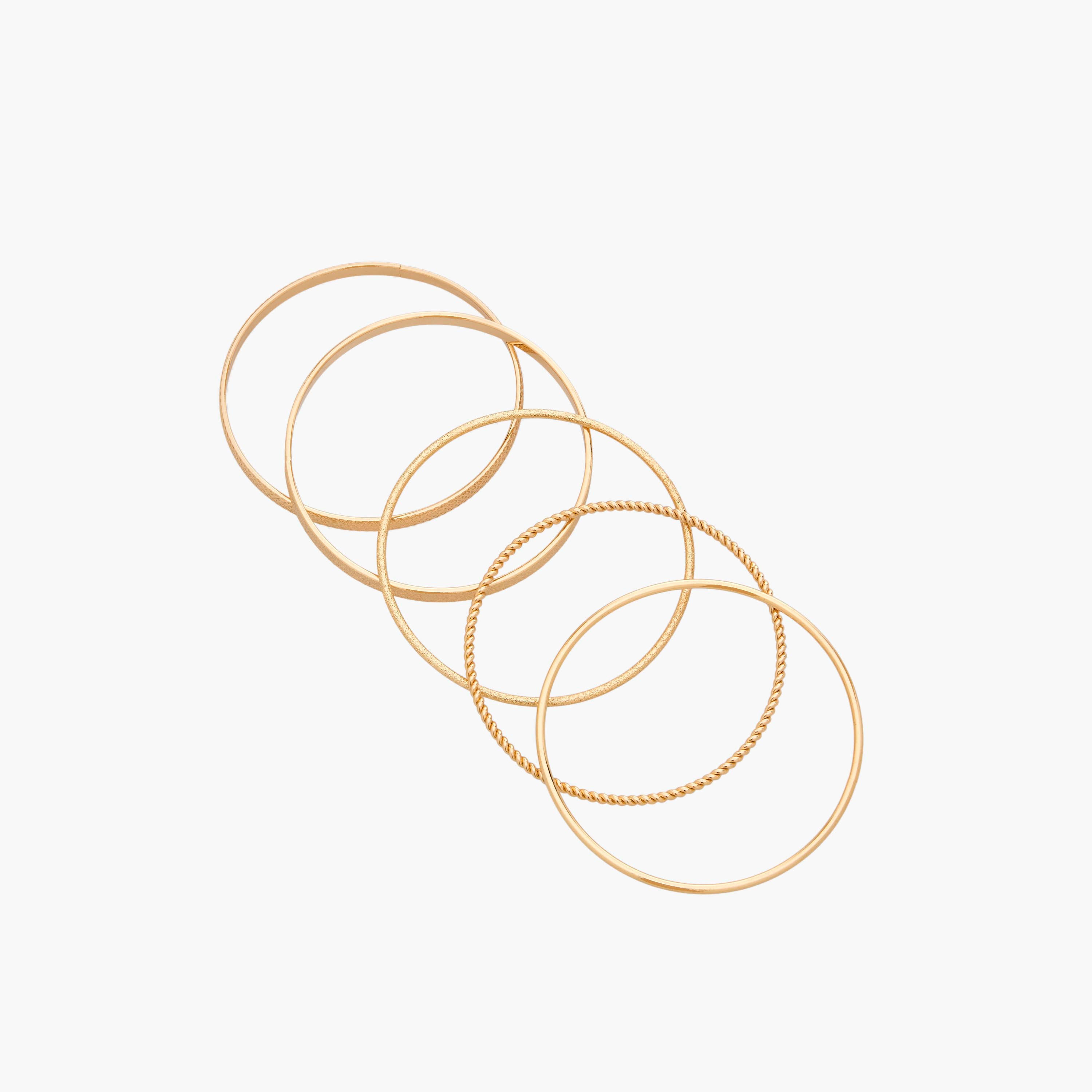أساور بنقشة بارزة بلون ذهبي من جلو - طقم من 5 أساور-women-watchesandjewellery-jewellery-banglesandbracelets-image-12
