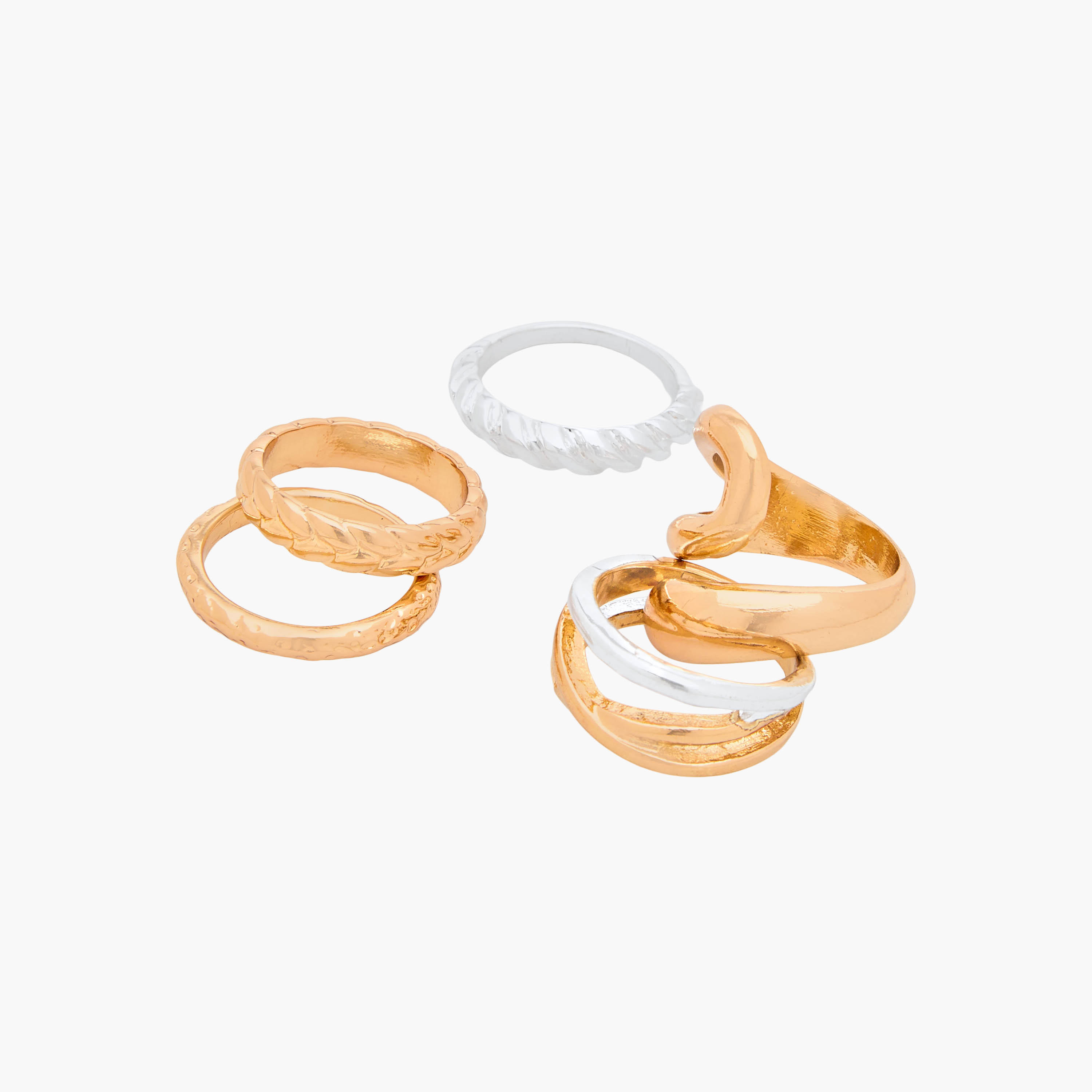 طقم خواتم جلو معدنية بتصميم عصري جذاب عدد 5-women-watchesandjewellery-jewellery-rings-image-2