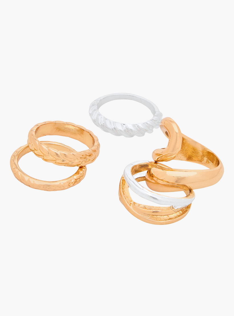 طقم خواتم جلو معدنية بتصميم عصري جذاب عدد 5-women-watchesandjewellery-jewellery-rings-image-2