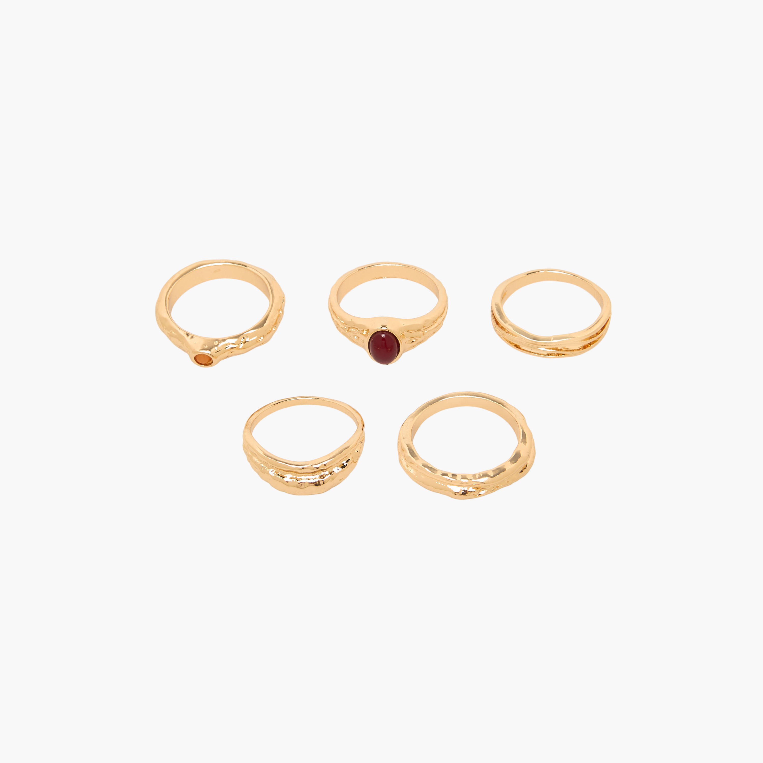 خواتم متنوعة بلون ذهبي من جلو - طقم من 5 قطع-women-watchesandjewellery-jewellery-rings-image-1