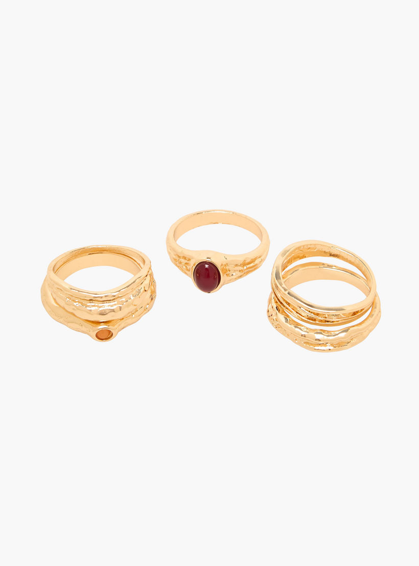 خواتم متنوعة بلون ذهبي من جلو - طقم من 5 قطع-women-watchesandjewellery-jewellery-rings-image-2