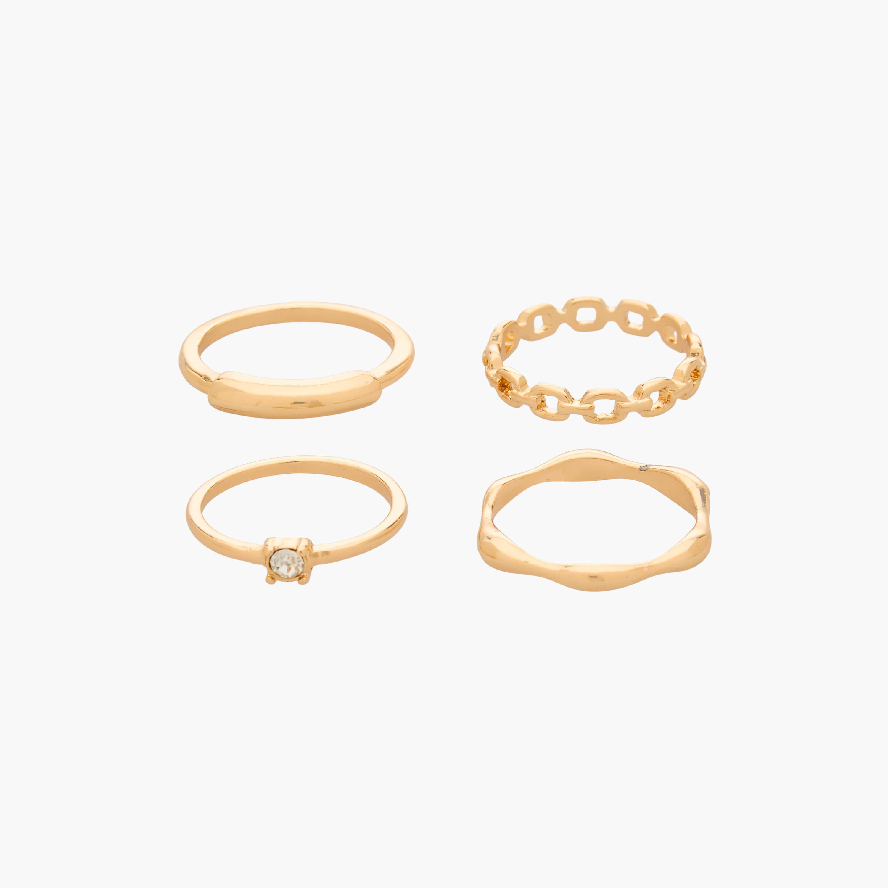 خواتم متنوعة بلون ذهبي من جلو - طقم 5 خواتم-women-watchesandjewellery-jewellery-rings-image-1