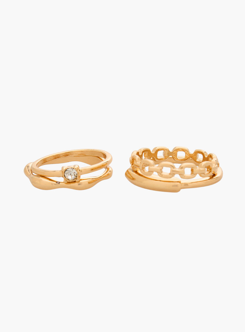 خواتم متنوعة بلون ذهبي من جلو - طقم 5 خواتم-women-watchesandjewellery-jewellery-rings-image-2