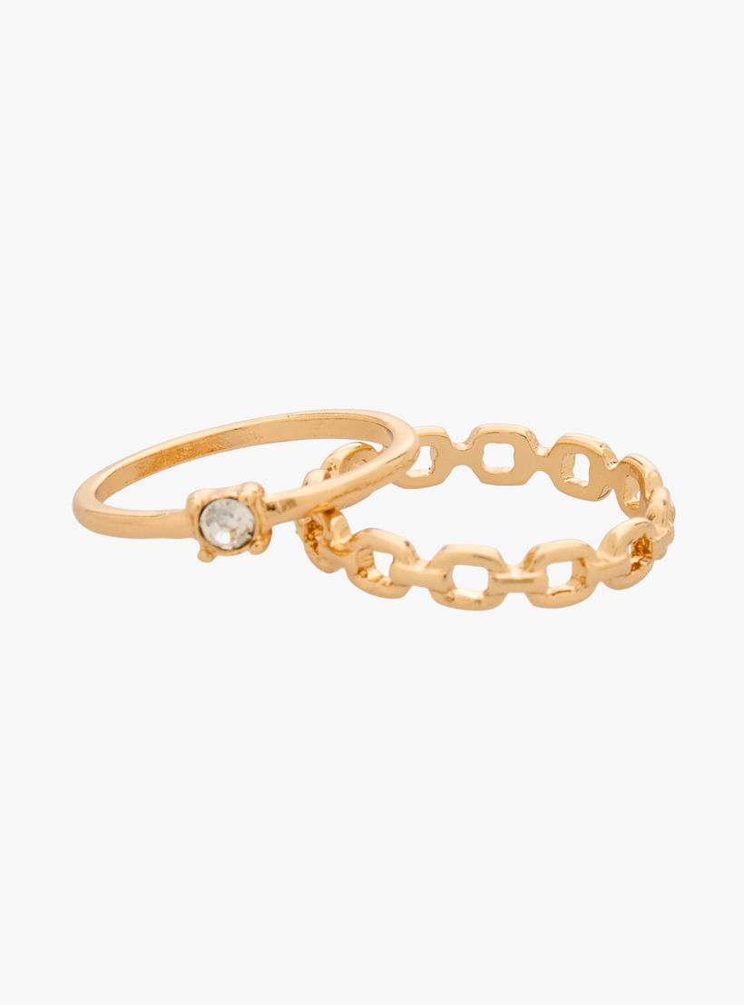 خواتم متنوعة بلون ذهبي من جلو - طقم 5 خواتم-women-watchesandjewellery-jewellery-rings-image-3