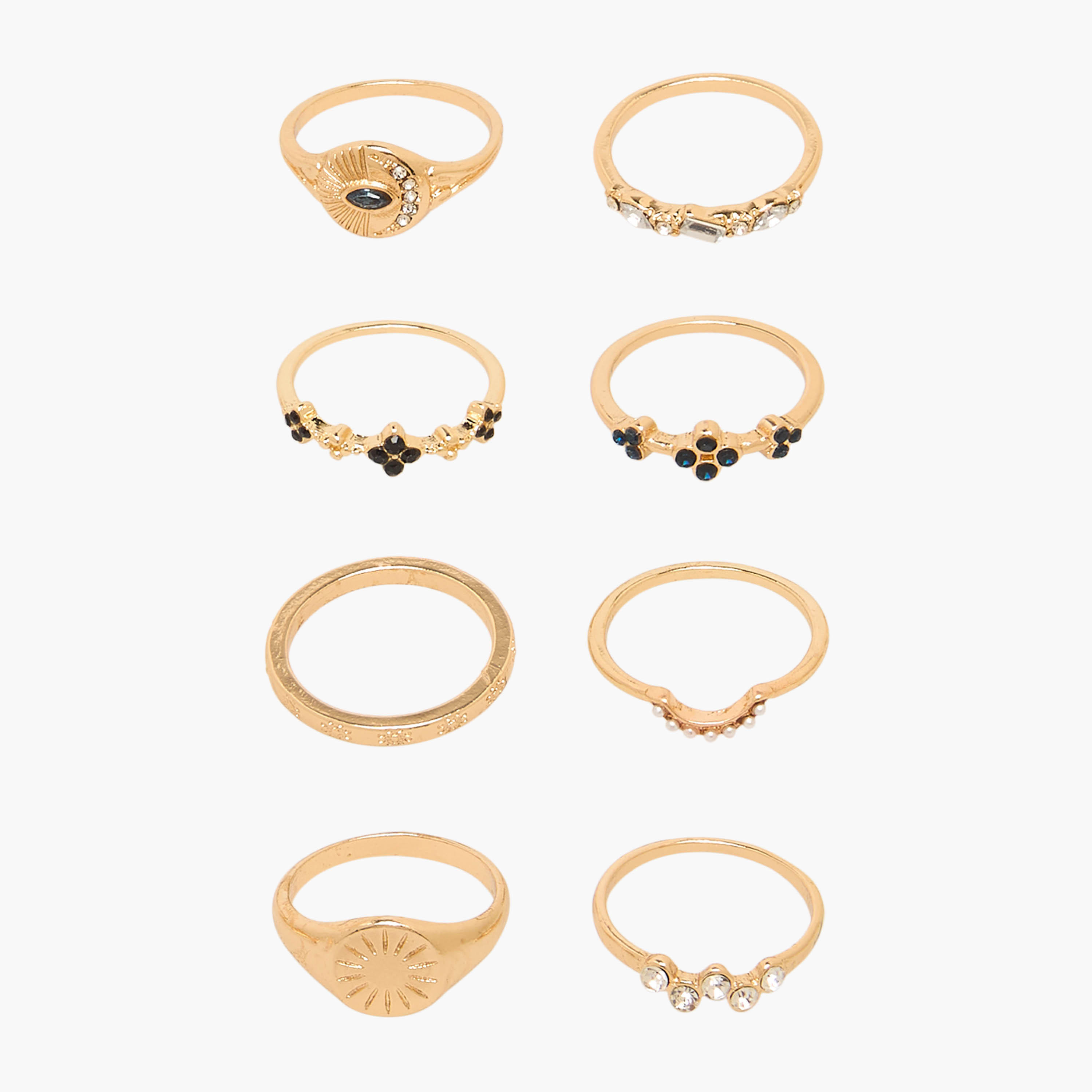 خواتم متنوعة بلون ذهبي من جلو - طقم من 8 قطع-women-watchesandjewellery-jewellery-rings-image-1