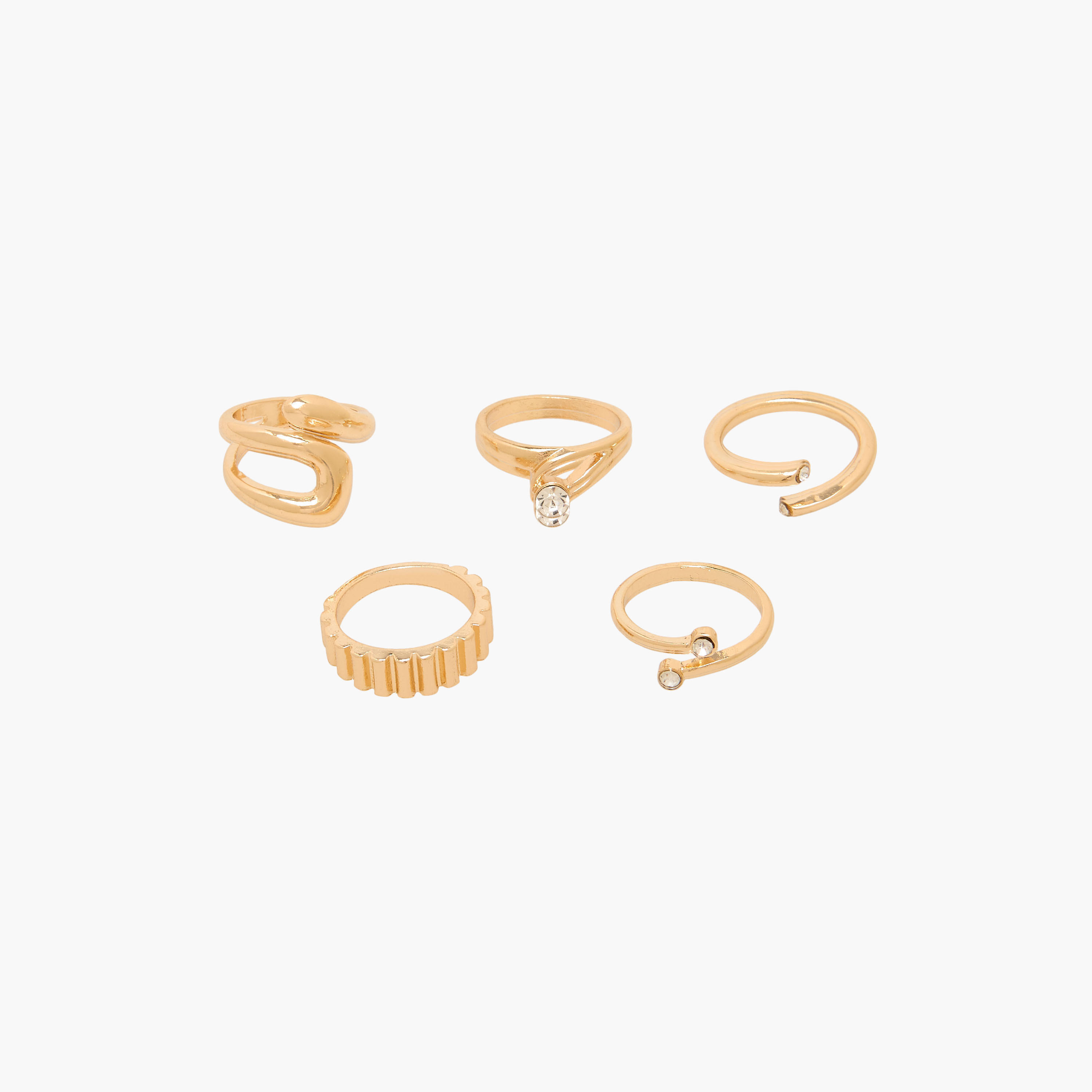 خواتم متنوعة بلون ذهبي من جلو - طقم من 5 قطع-women-watchesandjewellery-jewellery-rings-image-1