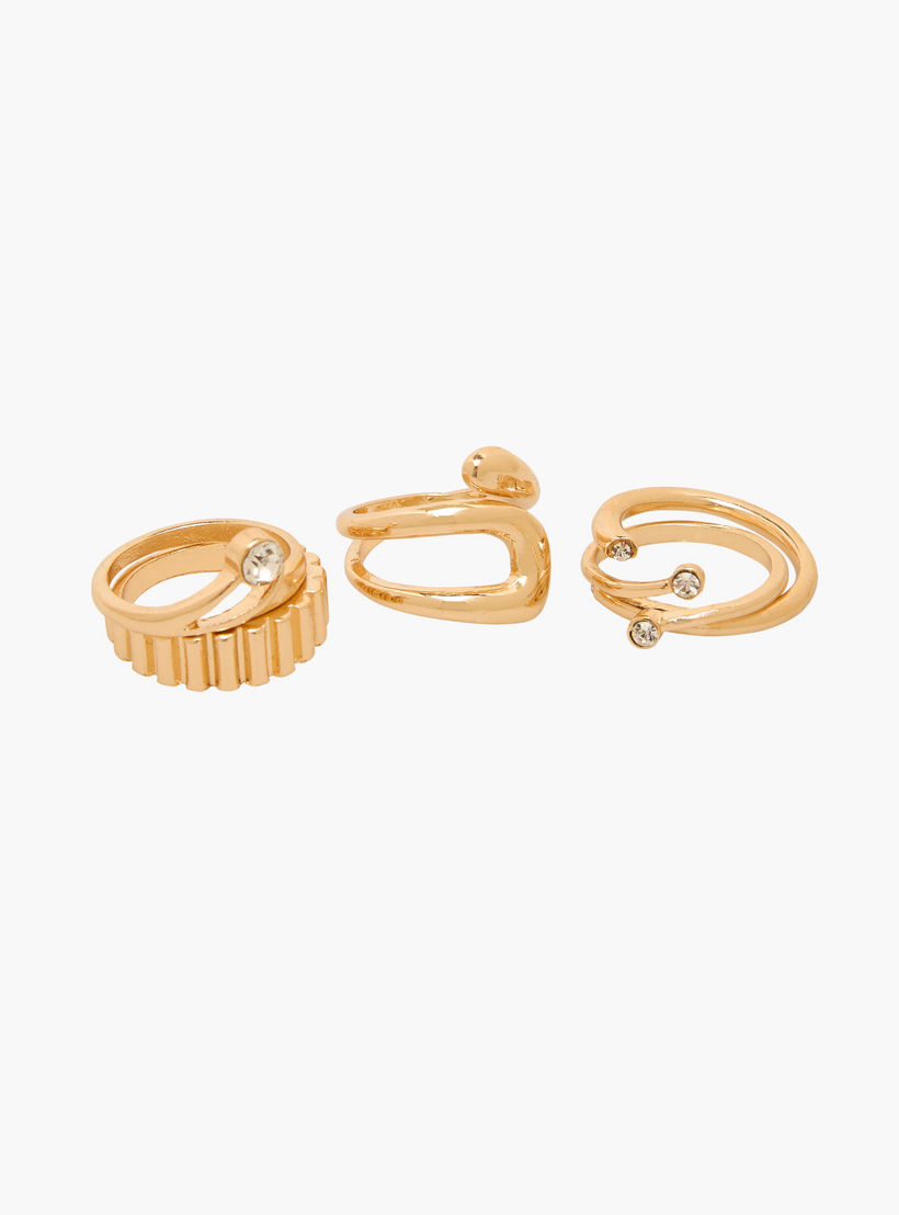 خواتم متنوعة بلون ذهبي من جلو - طقم من 5 قطع-women-watchesandjewellery-jewellery-rings-image-2