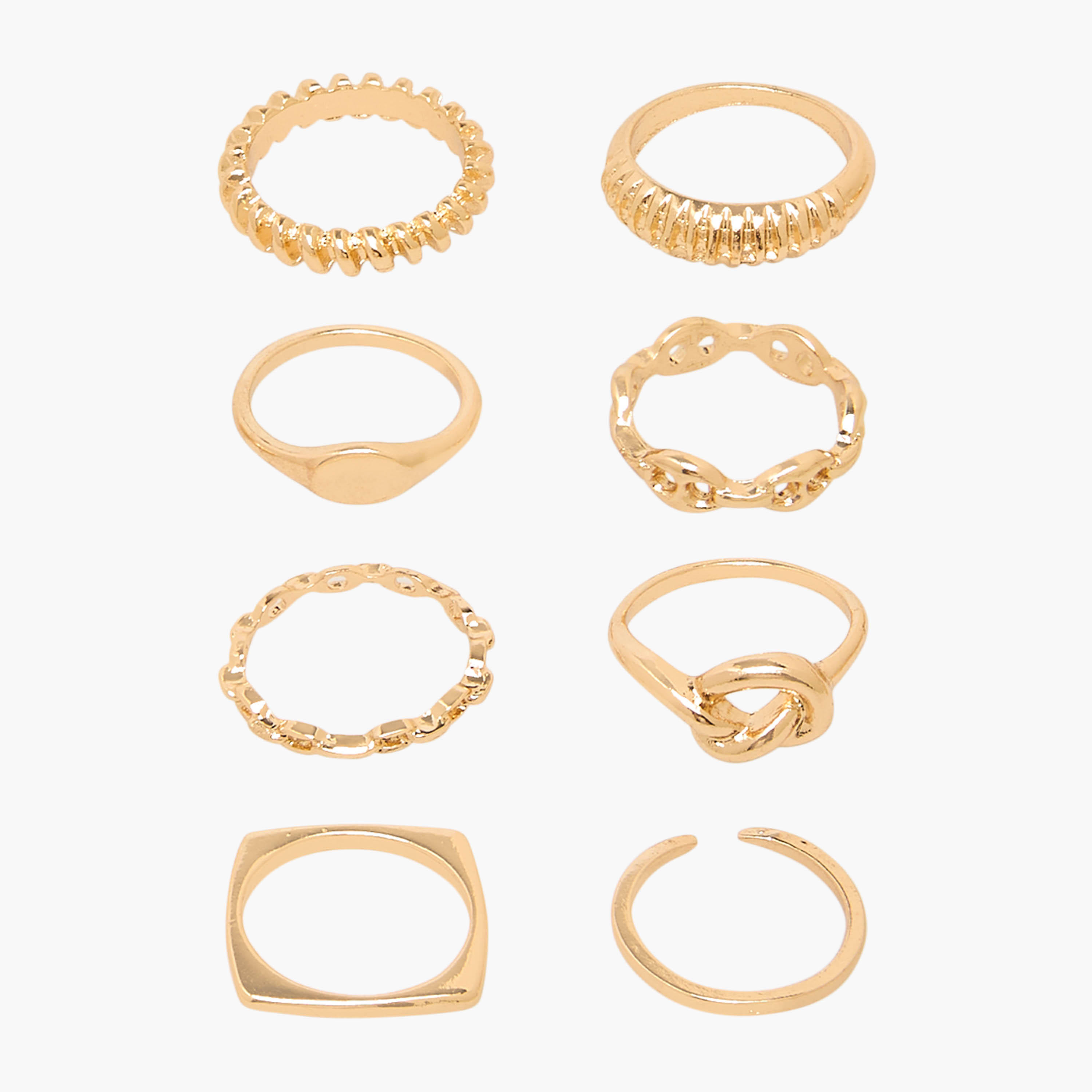 خواتم متنوعة بلون ذهبي من جلو - طقم من 8 قطع-women-watchesandjewellery-jewellery-rings-image-1