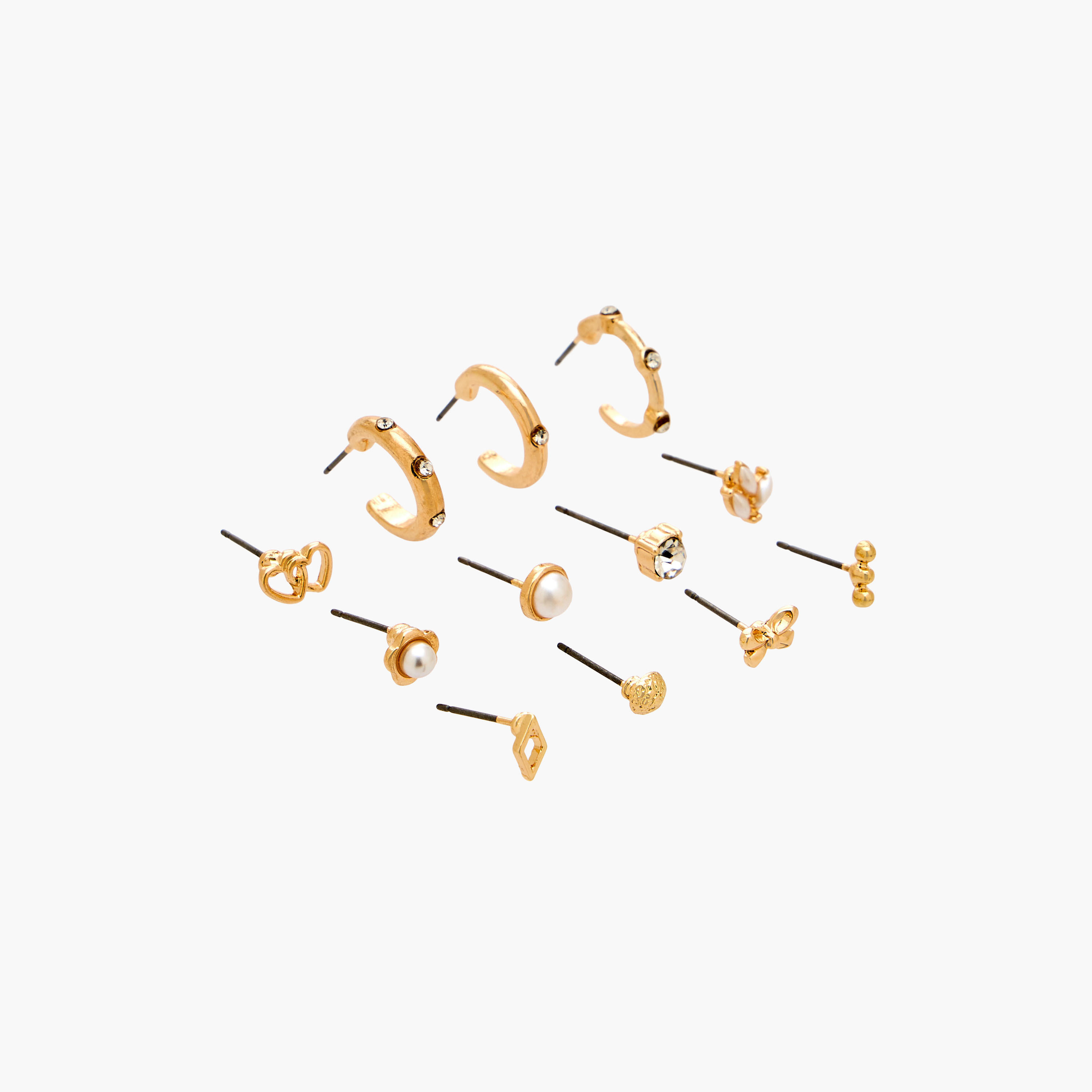 طقم حلقان ميتاليك بمكبس إغلاق خلفي 12 زوج من جلو-women-watchesandjewellery-jewellery-earrings-image-2