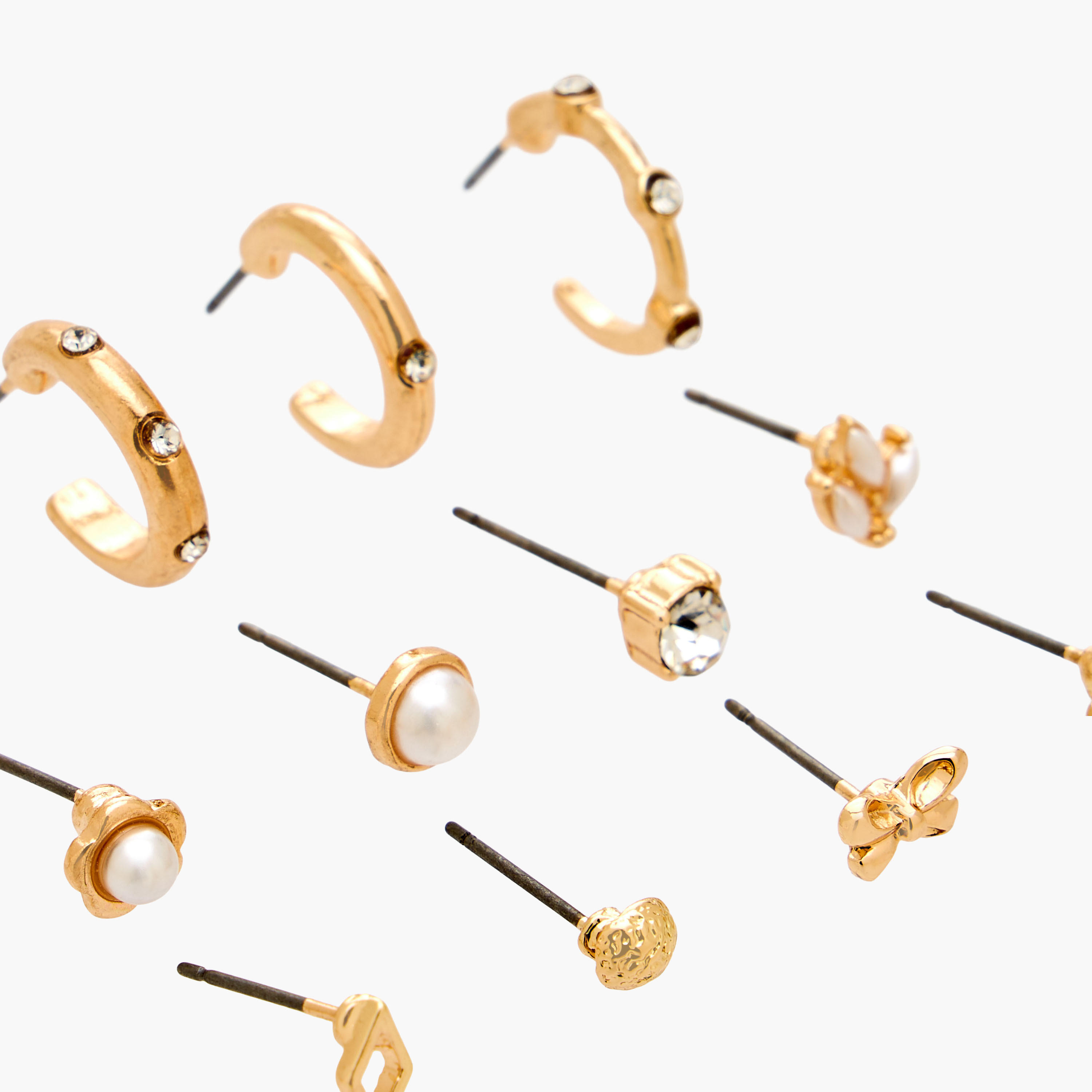 طقم حلقان ميتاليك بمكبس إغلاق خلفي 12 زوج من جلو-women-watchesandjewellery-jewellery-earrings-image-3