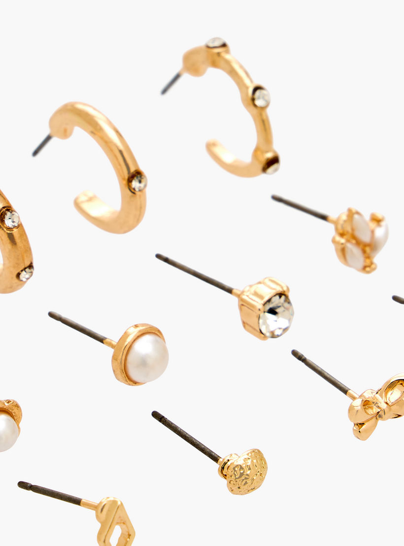 طقم حلقان ميتاليك بمكبس إغلاق خلفي 12 زوج من جلو-women-watchesandjewellery-jewellery-earrings-image-3