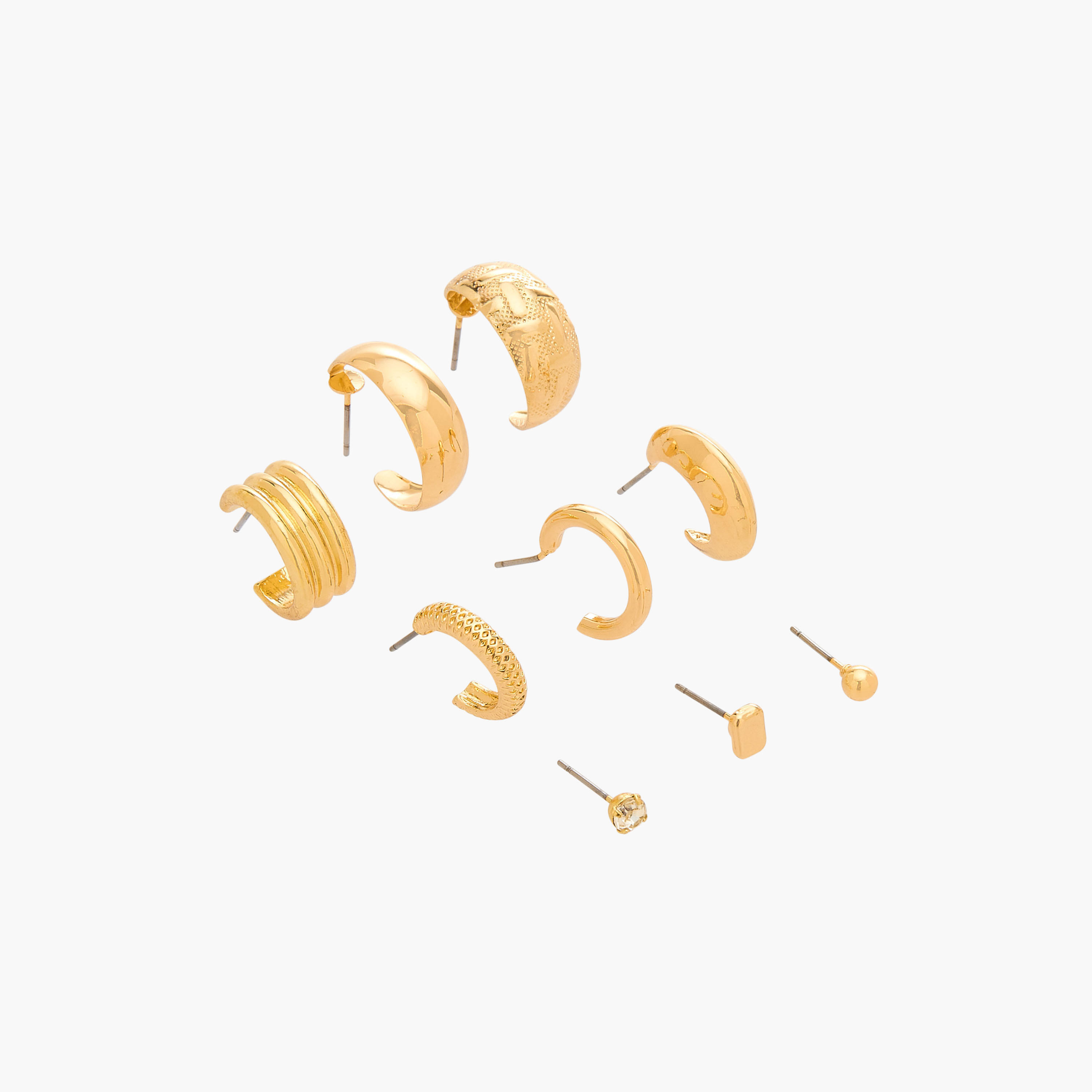 حلقان متنوعة بتشطيب ذهبي ومكبس إغلاق من جلو - عبوة 9 أزواج-women-watchesandjewellery-jewellery-earrings-image-2