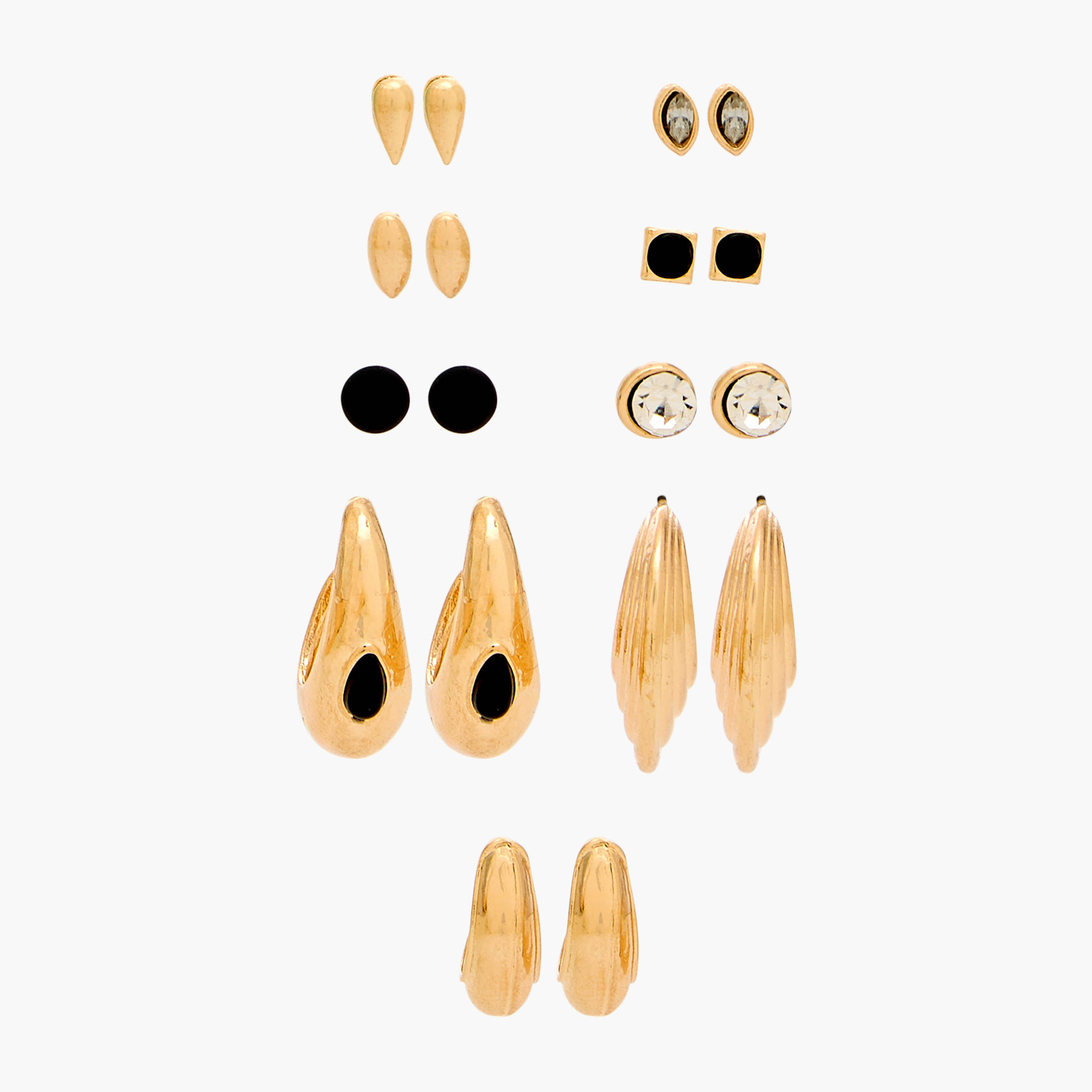 طقم حلقان ميتاليك بمكبس إغلاق خلفي 9 أزواج من جلو-women-watchesandjewellery-jewellery-earrings-image-1