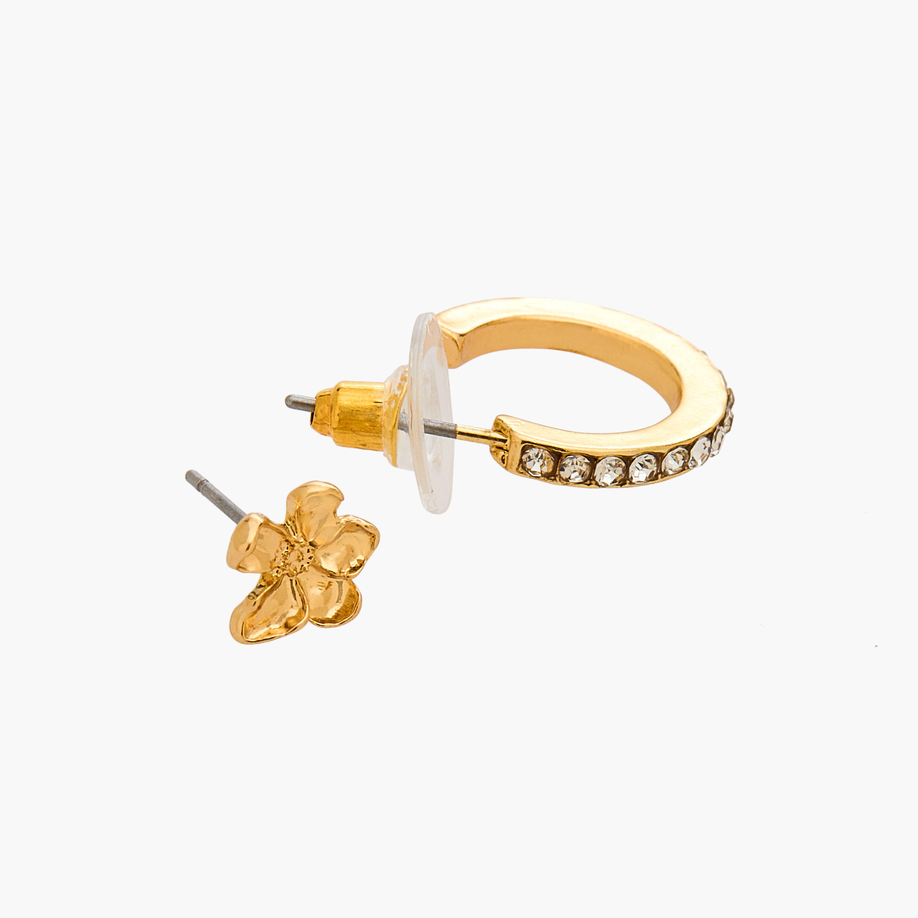 حلقان متنوعة بلون ذهبي بمكبس إغلاق من جلو - طقم 9 أزواج-women-watchesandjewellery-jewellery-earrings-image-4