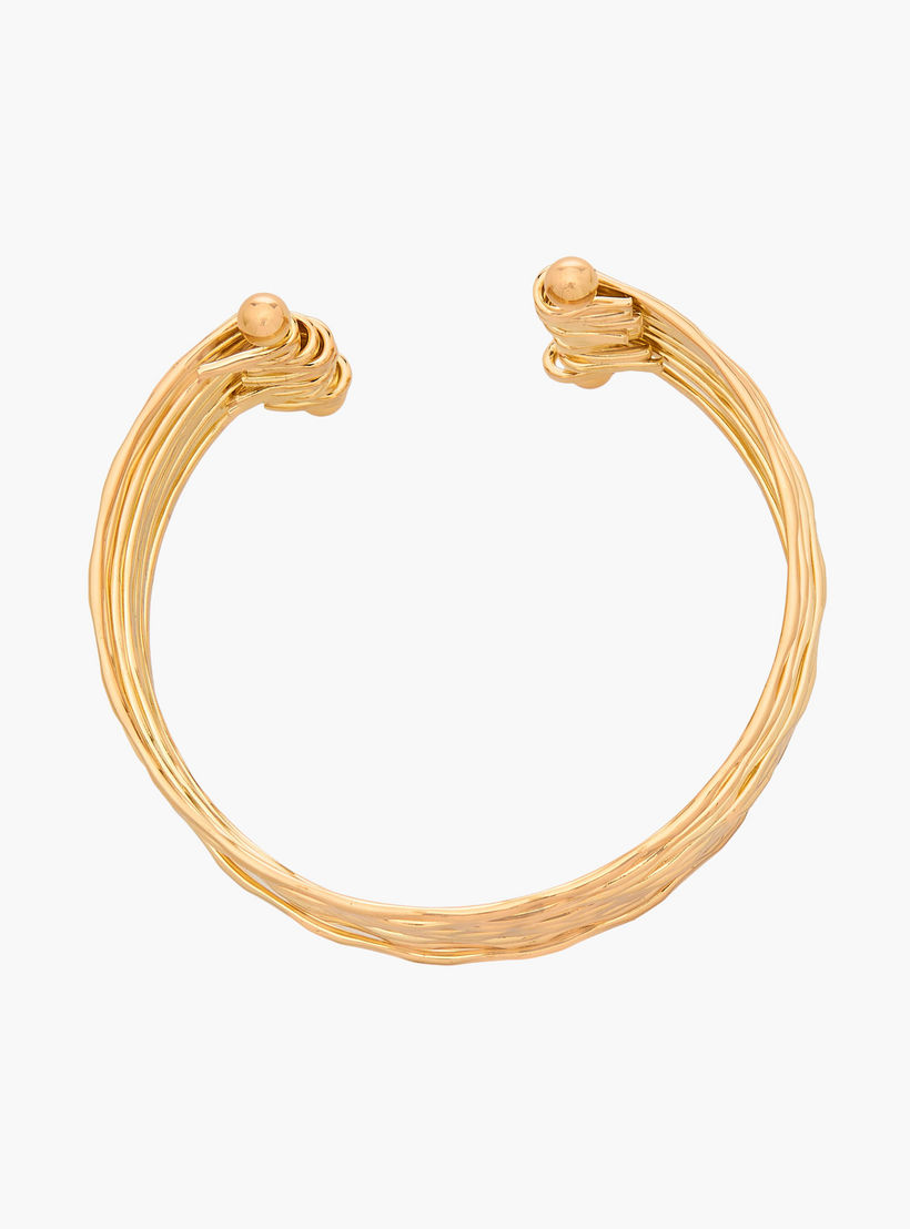 سوار مفتوح متعدد الطبقات بلون ذهبي-women-watchesandjewellery-jewellery-banglesandbracelets-image-2