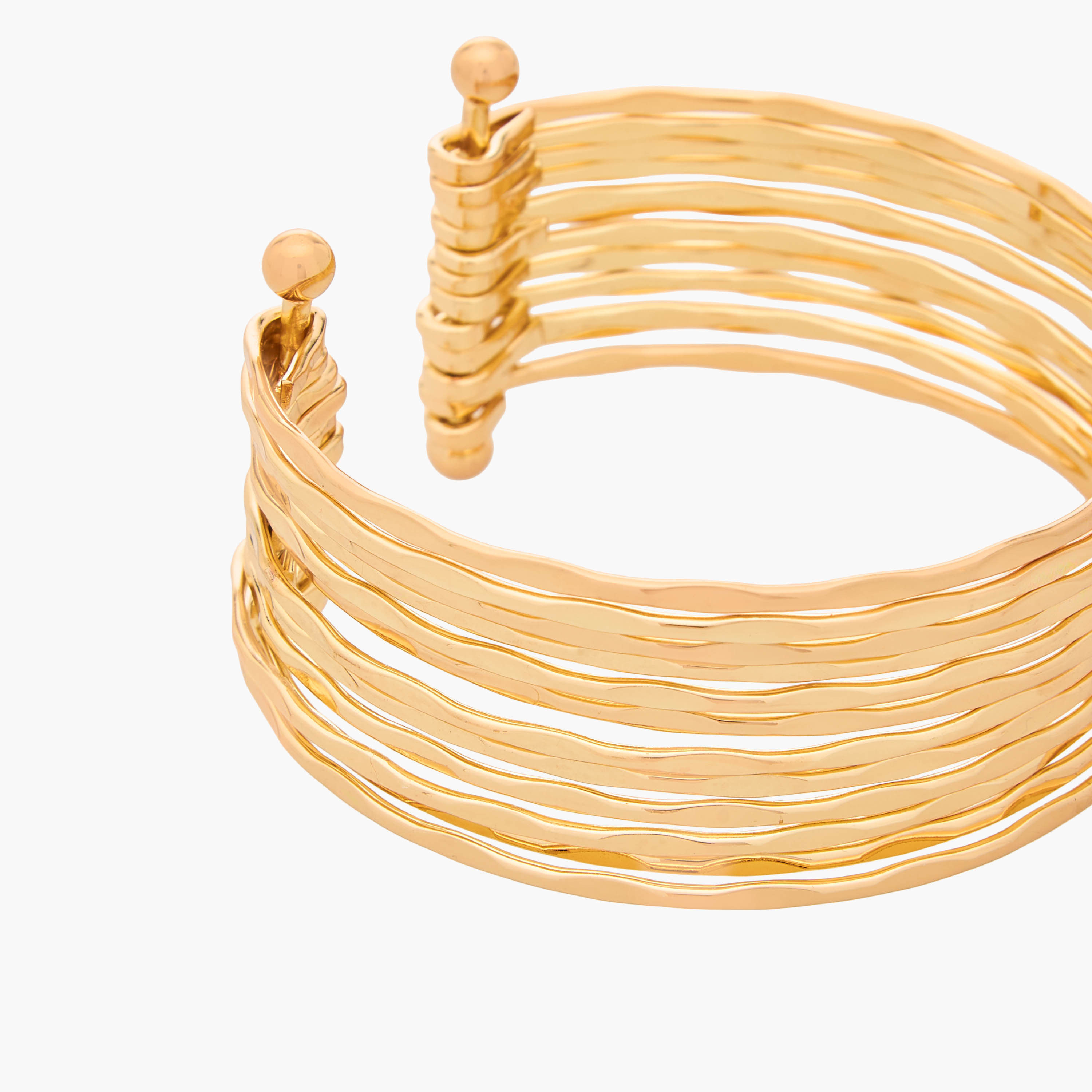 سوار مفتوح متعدد الطبقات بلون ذهبي-women-watchesandjewellery-jewellery-banglesandbracelets-image-3