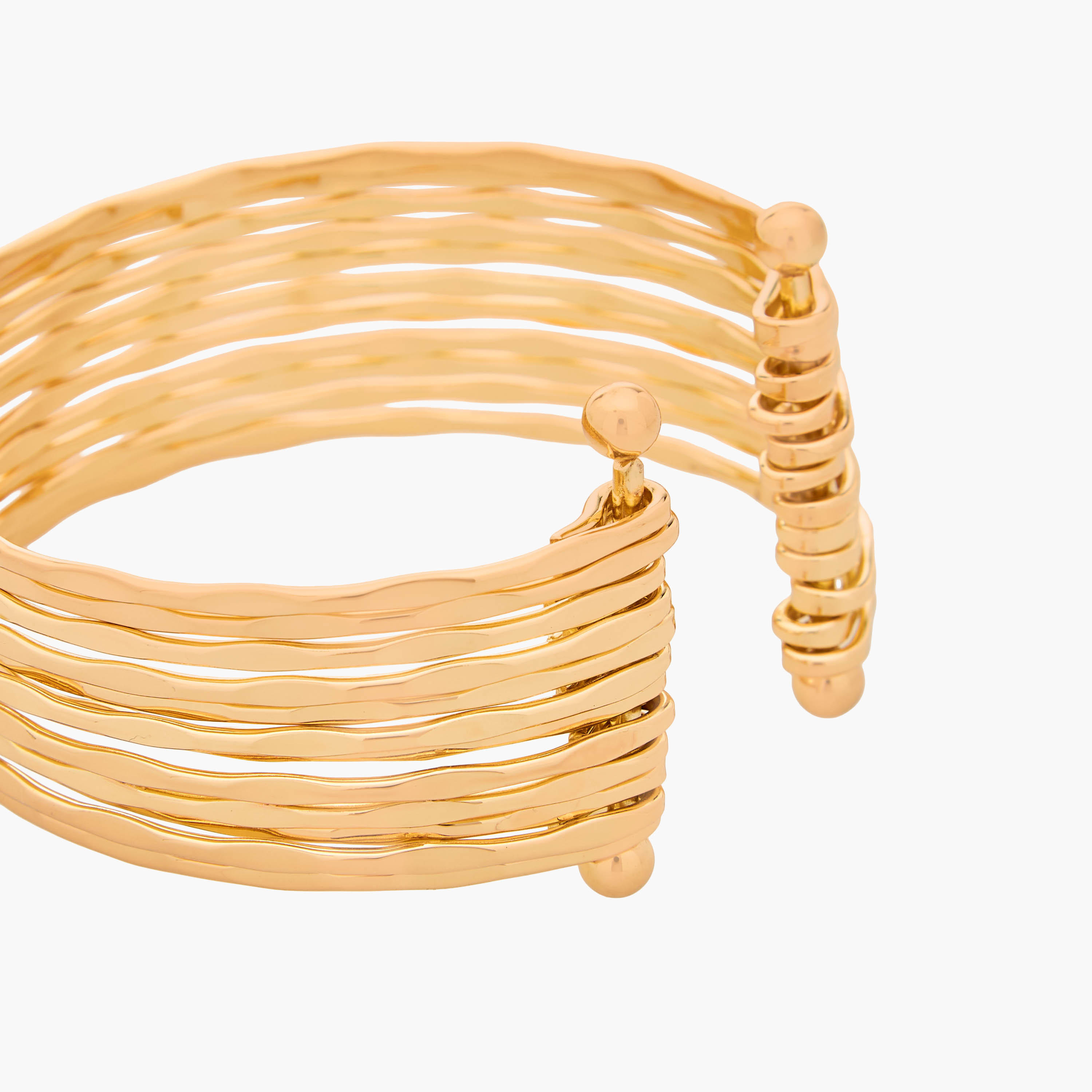 سوار مفتوح متعدد الطبقات بلون ذهبي-women-watchesandjewellery-jewellery-banglesandbracelets-image-4