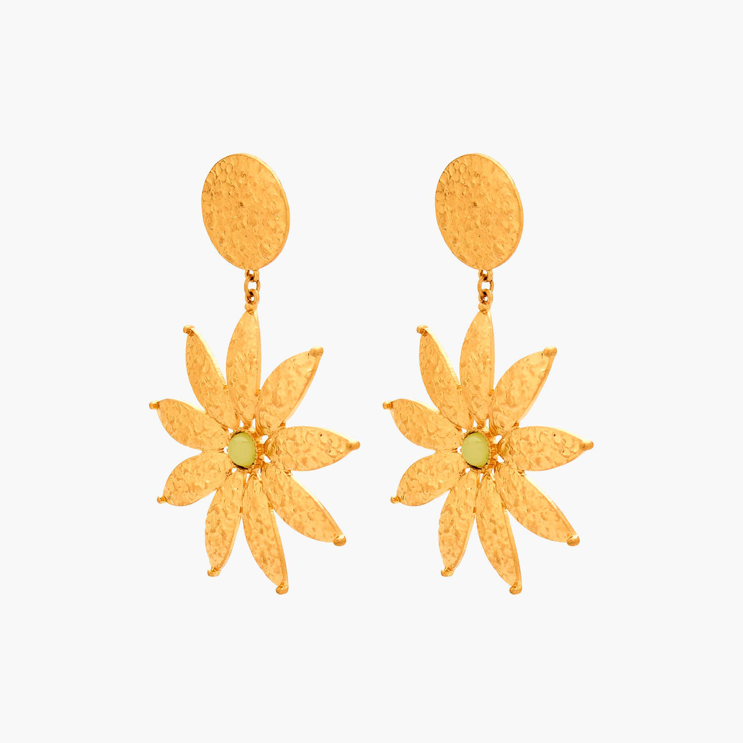 حلقان متدلية زهرية بلون ذهبي ومكبس إغلاق خلفيي-women-watchesandjewellery-jewellery-earrings-image-2