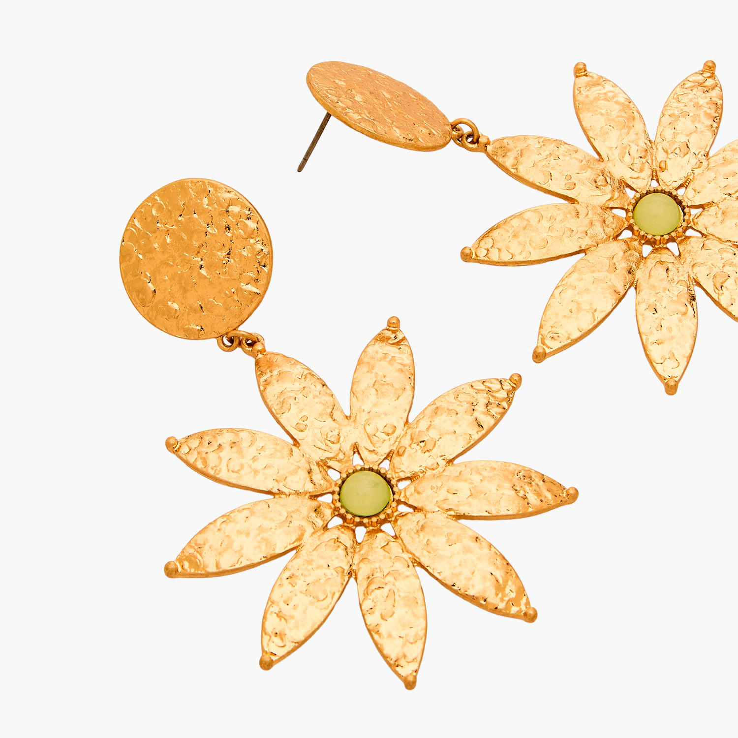 حلقان متدلية زهرية بلون ذهبي ومكبس إغلاق خلفيي-women-watchesandjewellery-jewellery-earrings-image-4