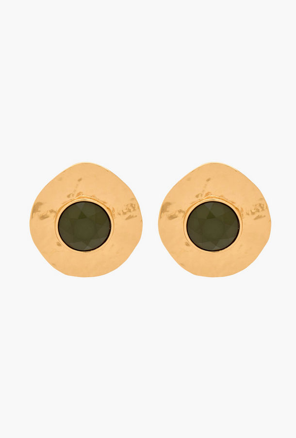 حلق دبوس مزين بلون ذهبي ومكبس إغلاق خلفي-women-watchesandjewellery-jewellery-earrings-image-1