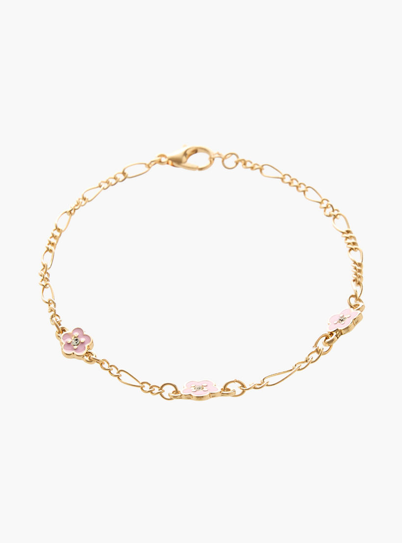 أساور بلون ذهبي ودلايات زهور - عبوة 5 قطع-women-watchesandjewellery-jewellery-banglesandbracelets-image-4