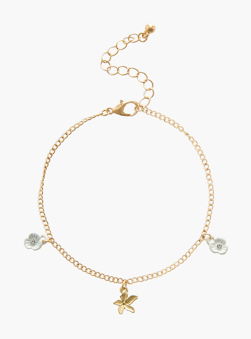 أساور بلون ذهبي ودلايات زهور - عبوة 5 قطع-women-watchesandjewellery-jewellery-banglesandbracelets-image-7