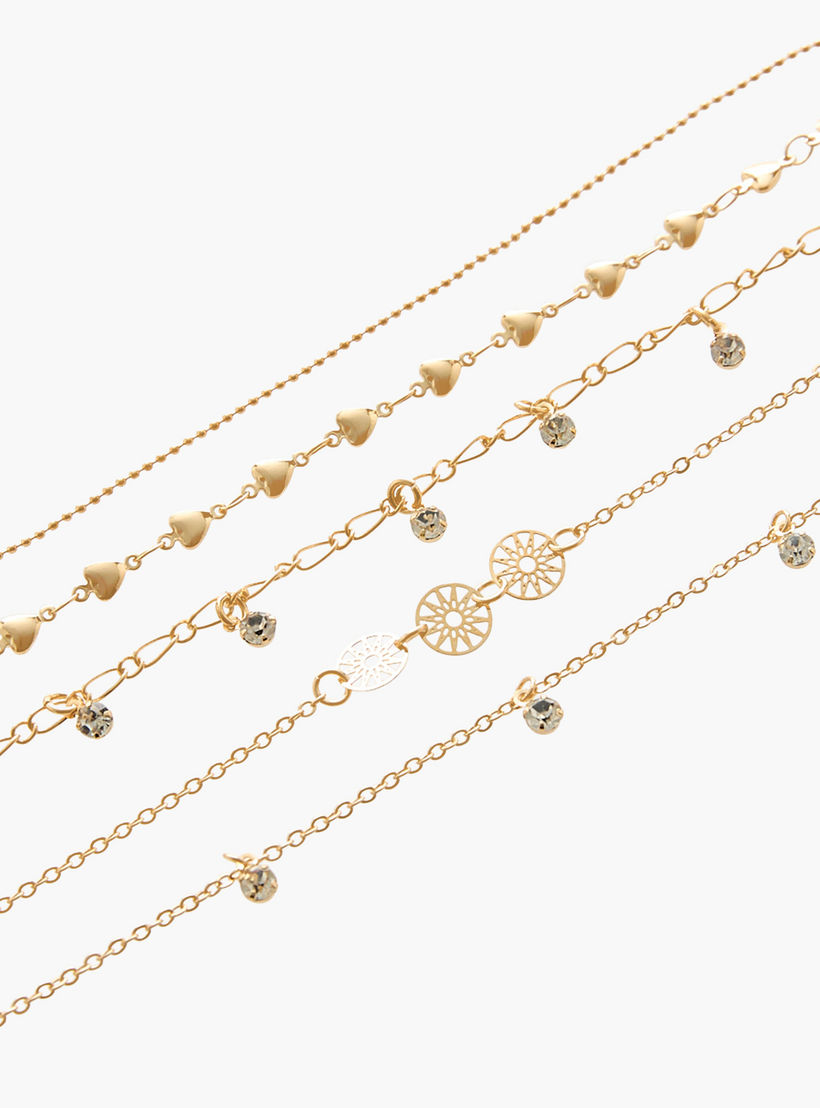 أساور متنوعة بلون ذهبي - عبوة 5 قطع-women-watchesandjewellery-jewellery-banglesandbracelets-image-13