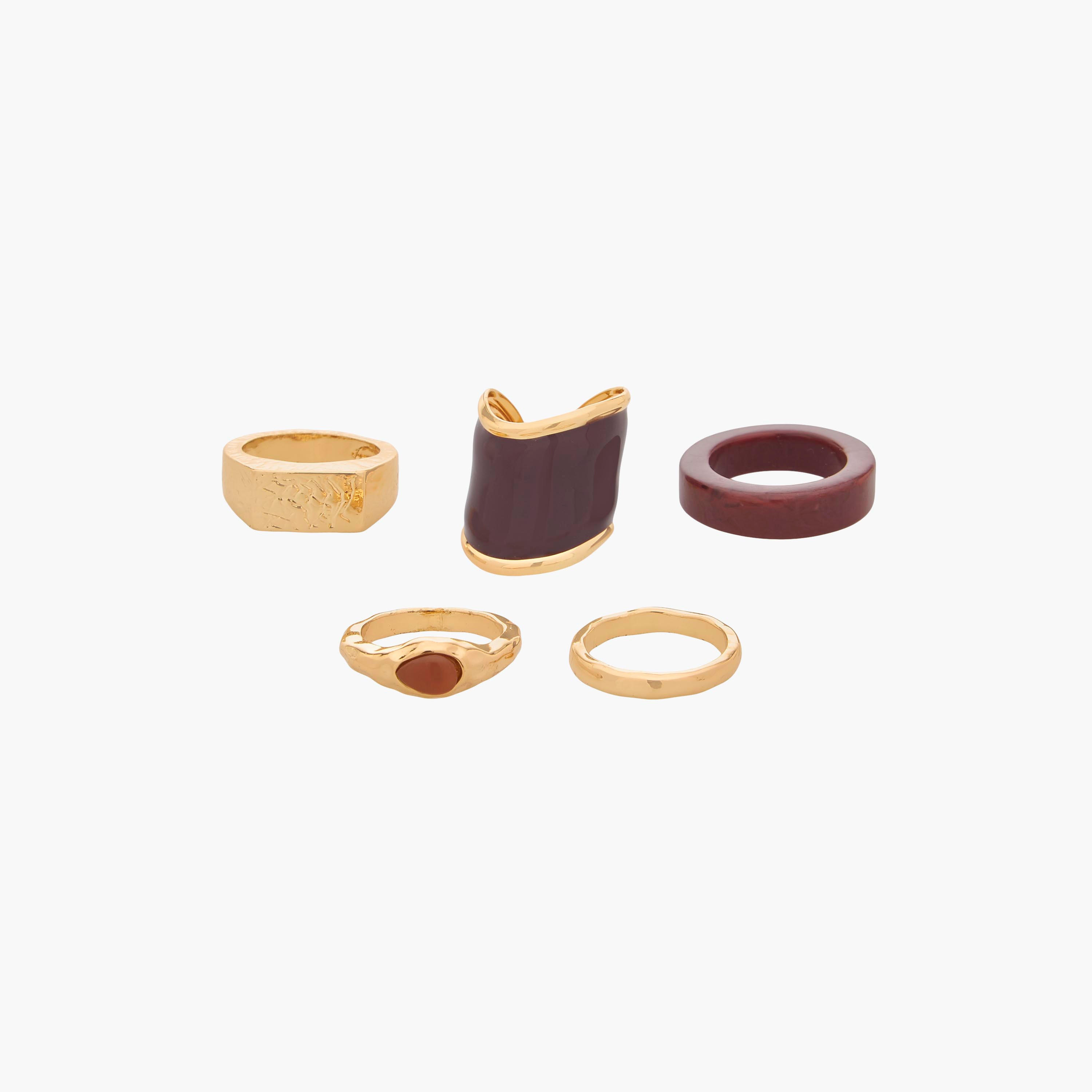 خواتم ريزين بتصاميم متنوعة - طقم من 5 قطع-women-watchesandjewellery-jewellery-rings-image-1