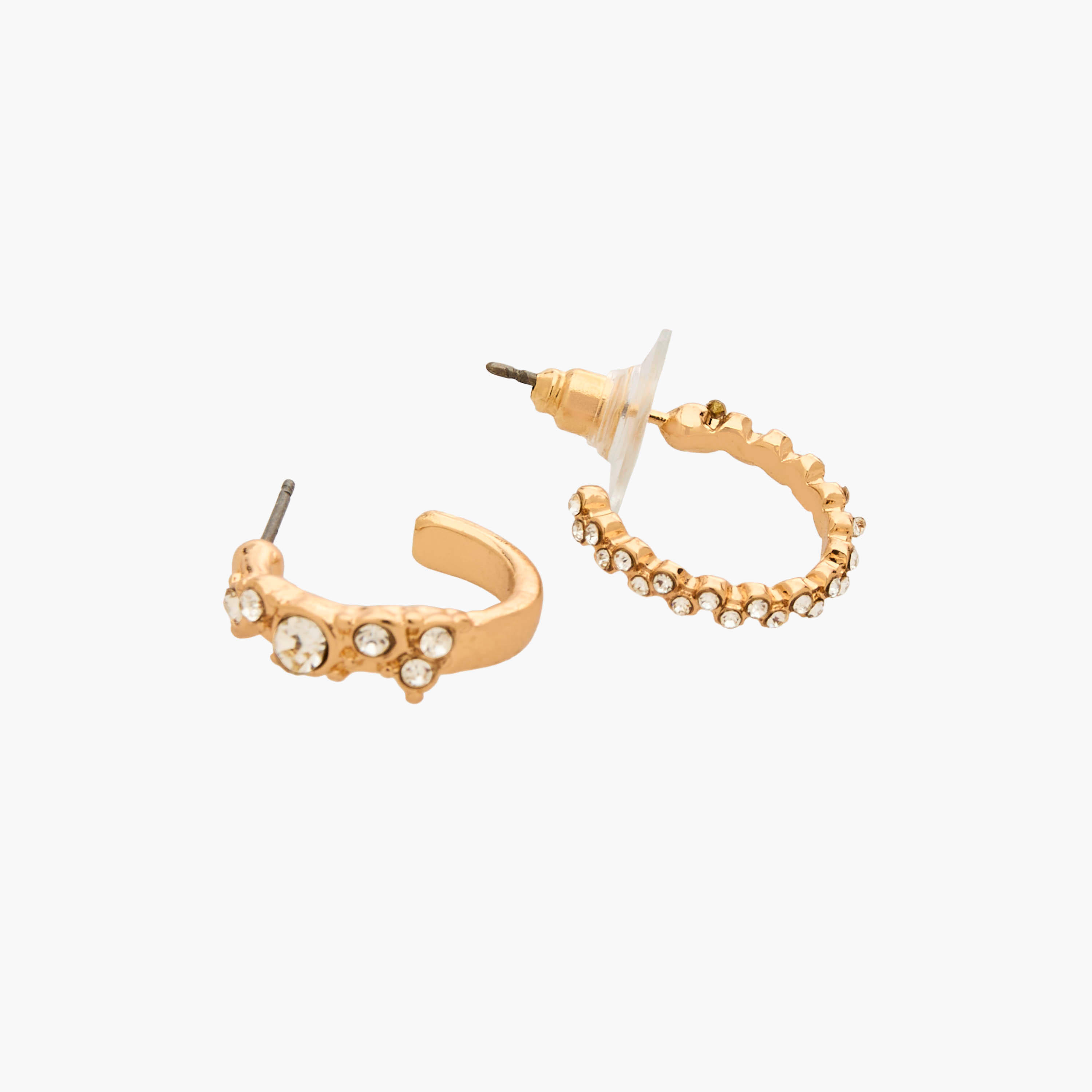 حلقان بلون ذهبي مع إغلاق كبس - طقم 6 أزواج-women-watchesandjewellery-jewellery-earrings-image-4