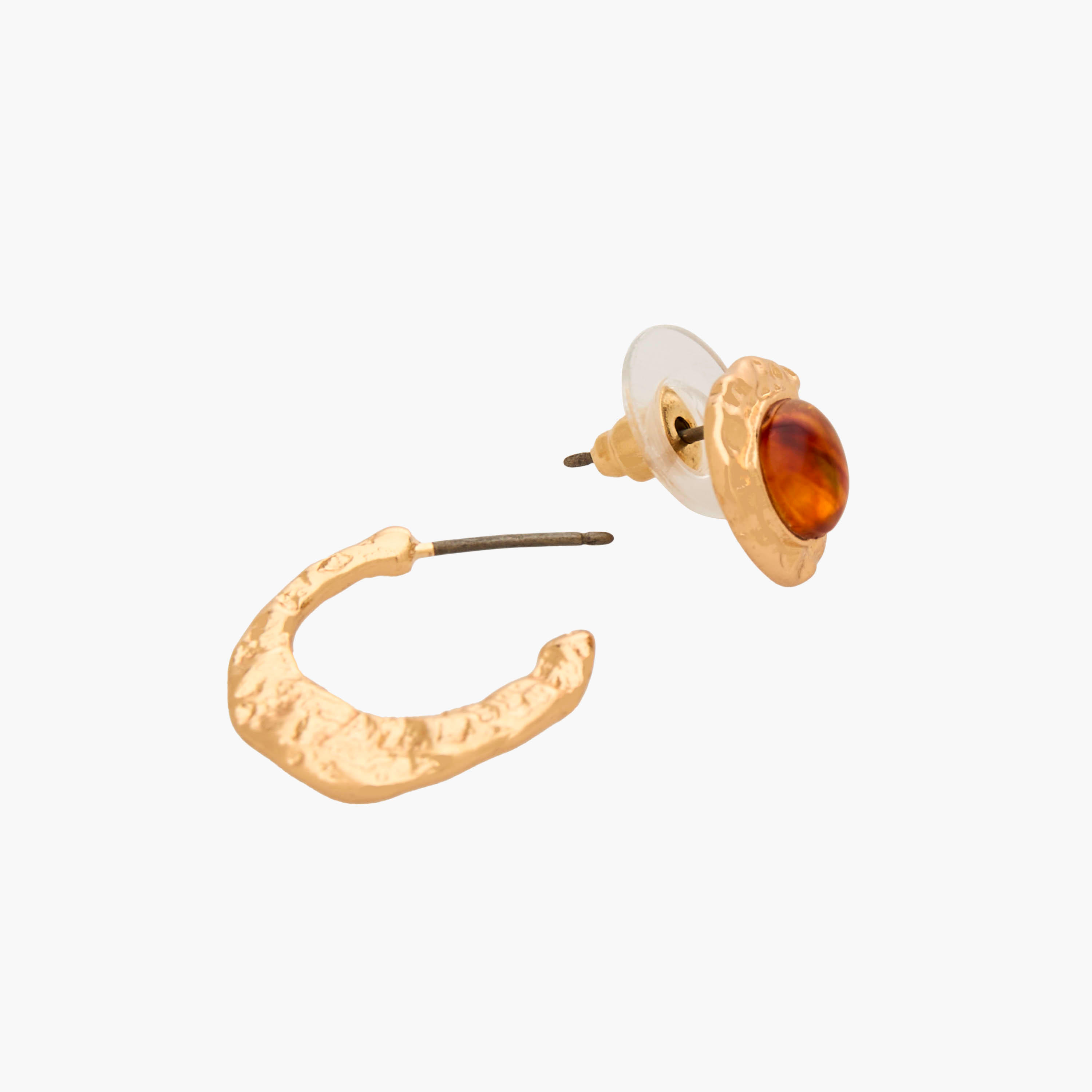 حلقان ستود وحلقية بلون ذهبي مع إغلاق كبس - طقم 6 أزواج-women-watchesandjewellery-jewellery-earrings-image-4