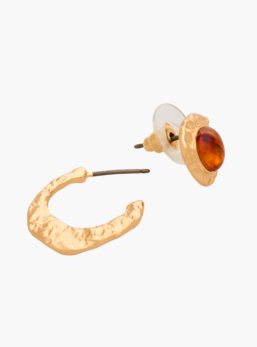 حلقان ستود وحلقية بلون ذهبي مع إغلاق كبس - طقم 6 أزواج-women-watchesandjewellery-jewellery-earrings-image-4