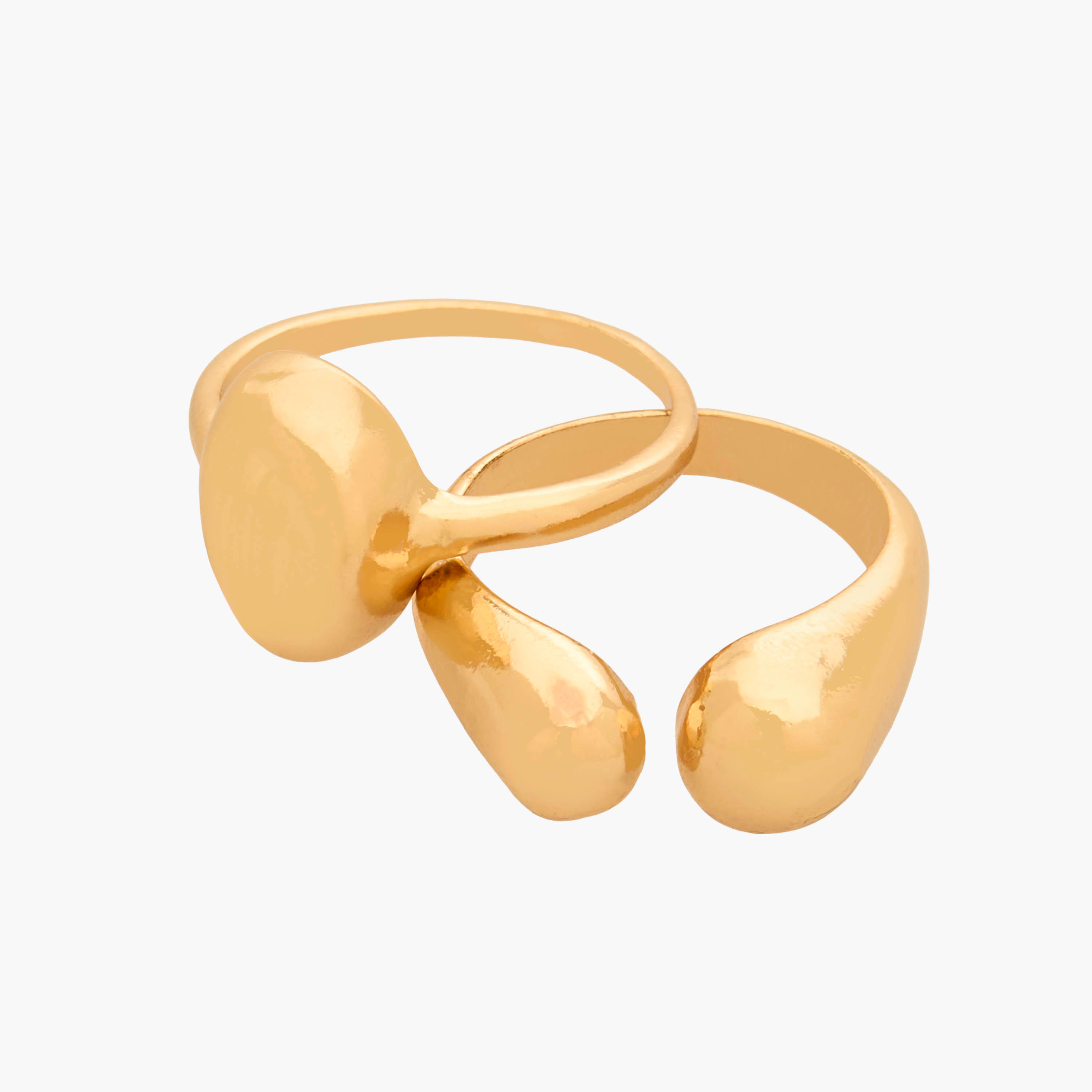 خواتم قابلة للتكديس بلون ذهبي وتفاصيل مزينة - طقم من 8 قطع-women-watchesandjewellery-jewellery-rings-image-3