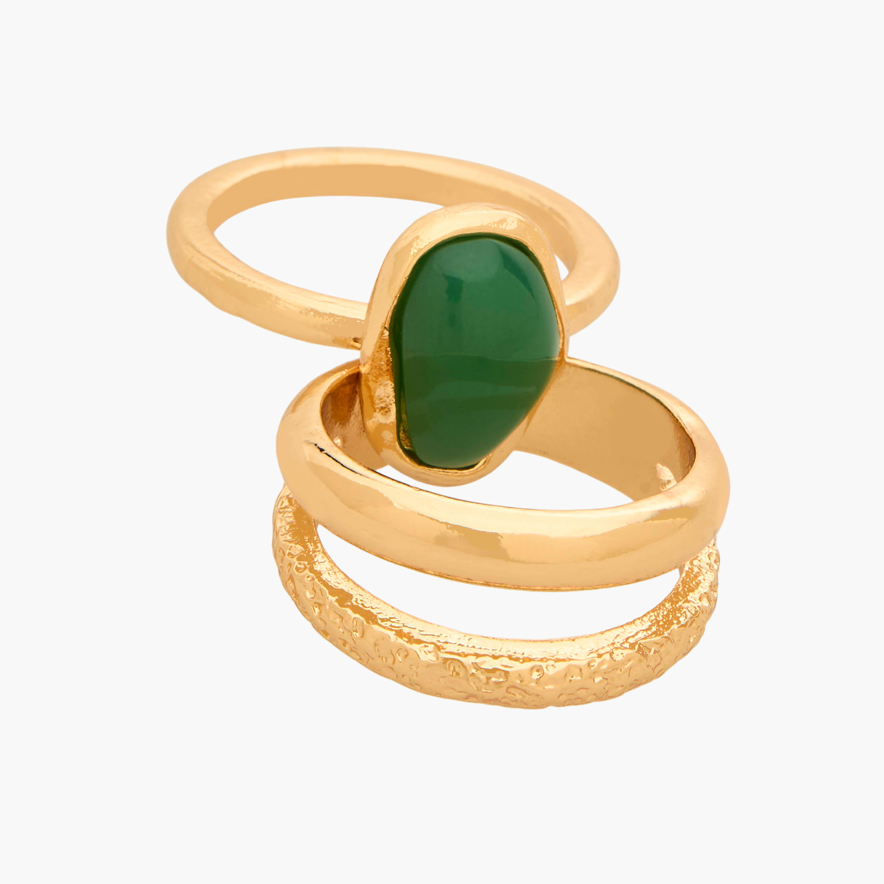 خواتم راتنج بلون ذهبي وتفاصيل مزينة من جلو - طقم من 8 قطع-women-watchesandjewellery-jewellery-rings-image-3