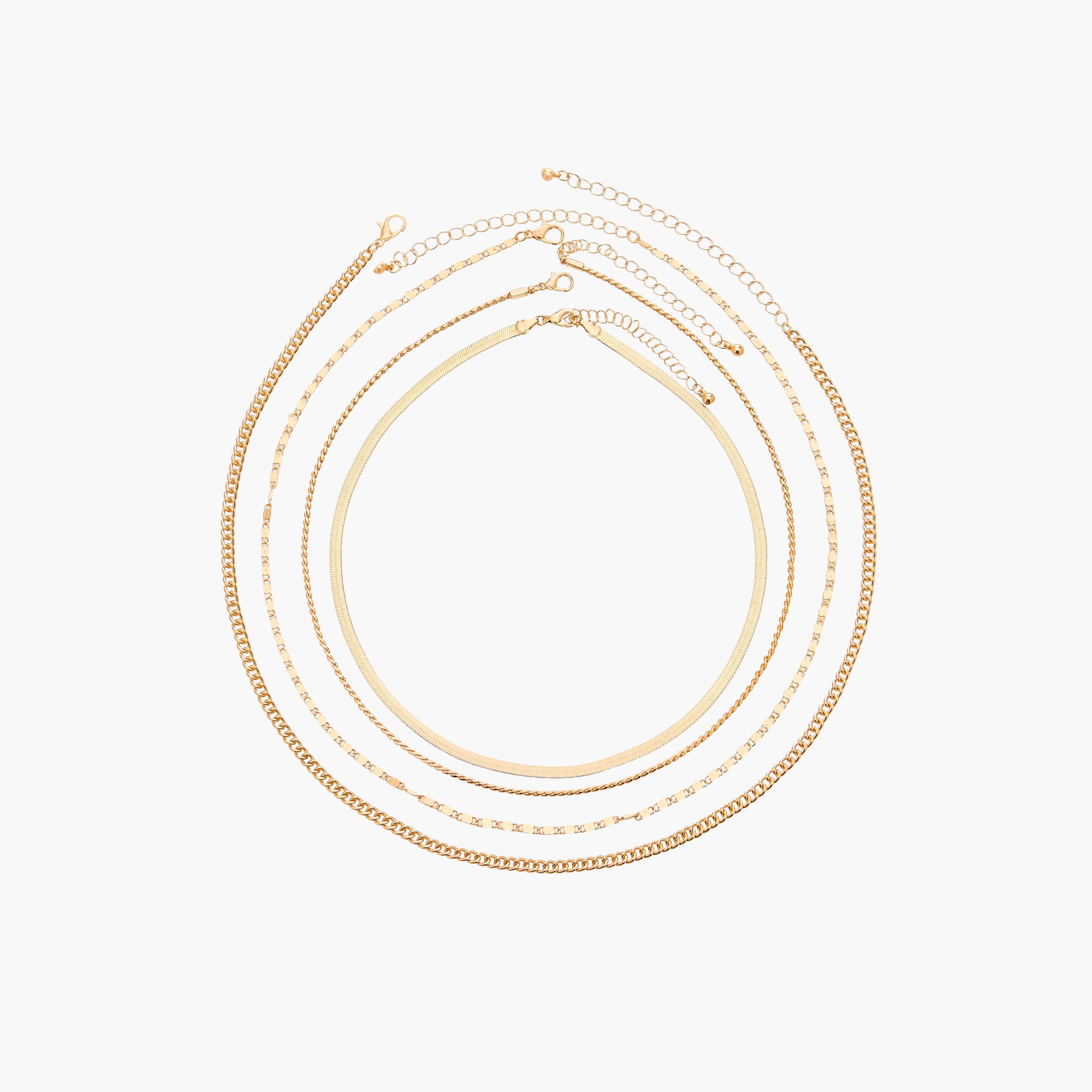 طقم عقد بسلسلة ميتالك - 4 قطع-women-watchesandjewellery-jewellery-necklacesandpendants-image-1