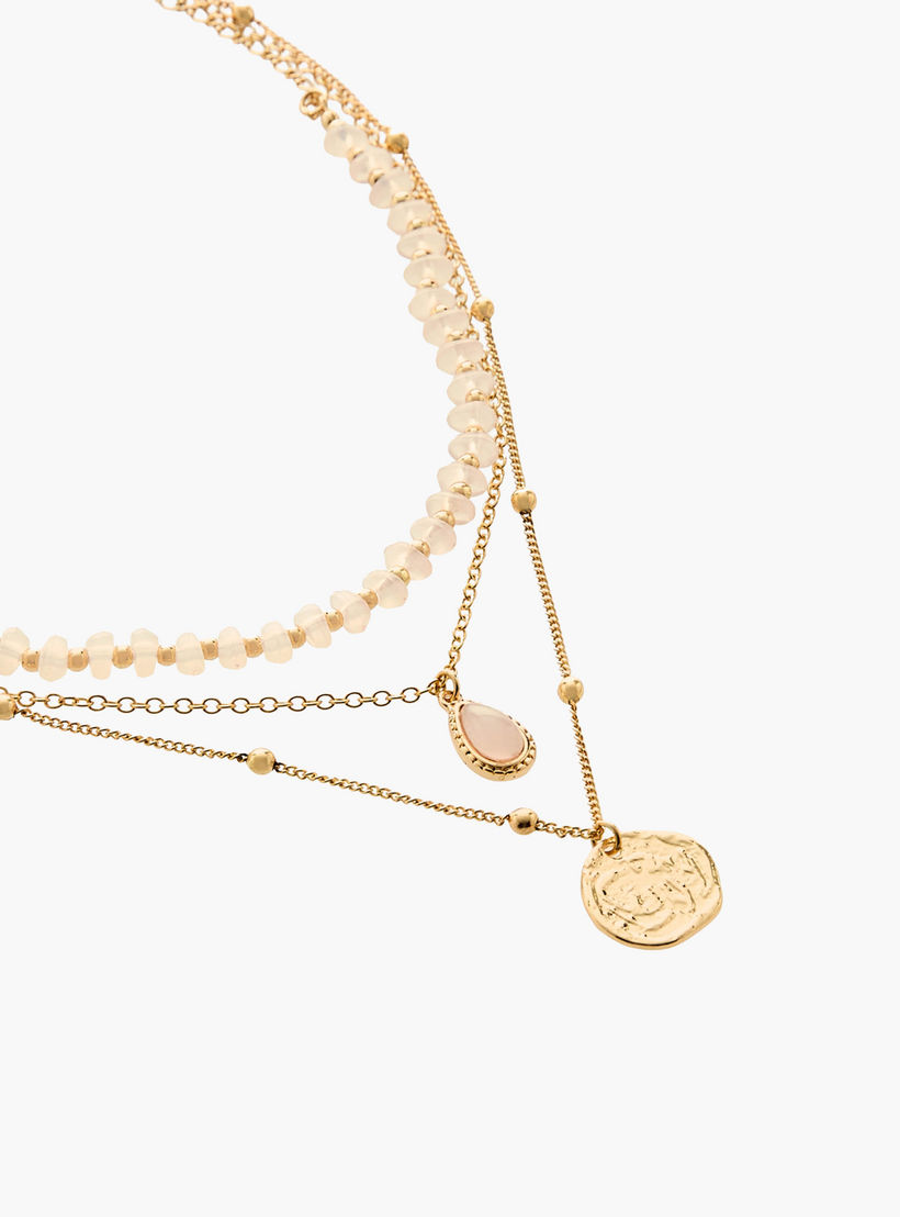 عقد متعدد الطبقات بلون ذهبي مع تعليقة عملة-women-watchesandjewellery-jewellery-necklacesandpendants-image-3