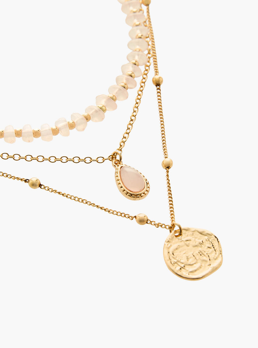 عقد متعدد الطبقات بلون ذهبي مع تعليقة عملة-women-watchesandjewellery-jewellery-necklacesandpendants-image-4
