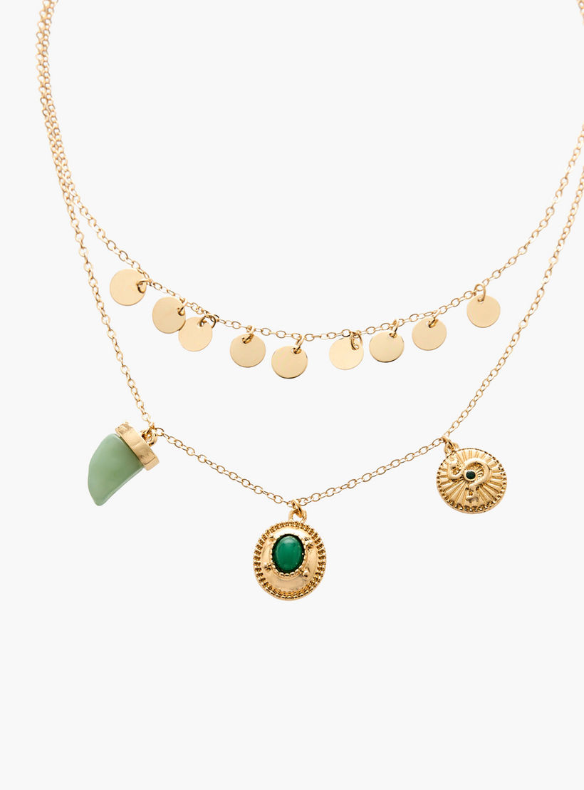 عقد بلون ذهبي متعدد الطبقات مع دلايات-women-watchesandjewellery-jewellery-necklacesandpendants-image-2