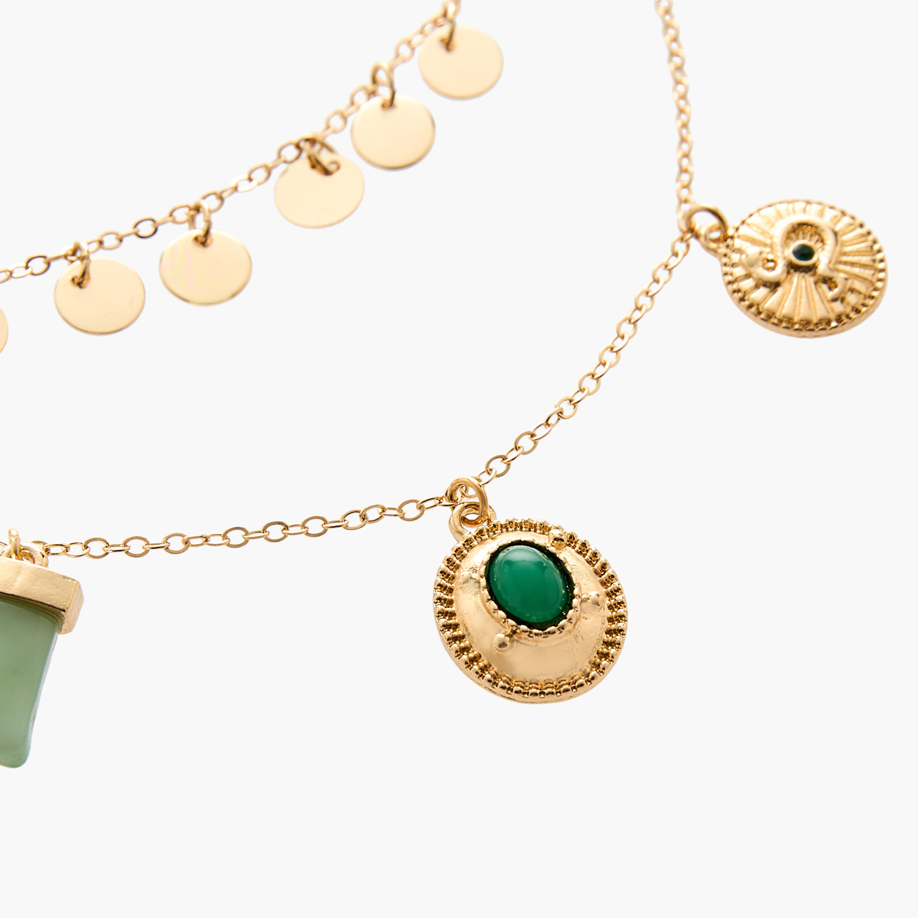 عقد بلون ذهبي متعدد الطبقات مع دلايات-women-watchesandjewellery-jewellery-necklacesandpendants-image-4