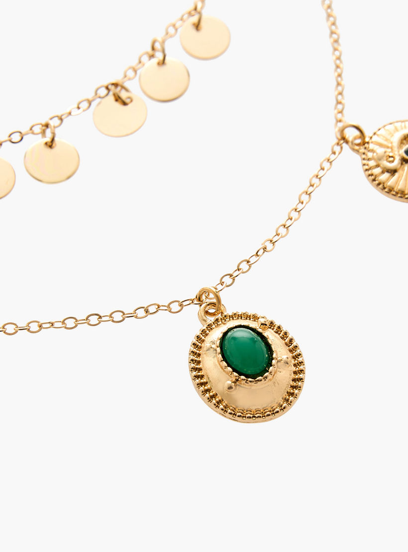 عقد بلون ذهبي متعدد الطبقات مع دلايات-women-watchesandjewellery-jewellery-necklacesandpendants-image-4